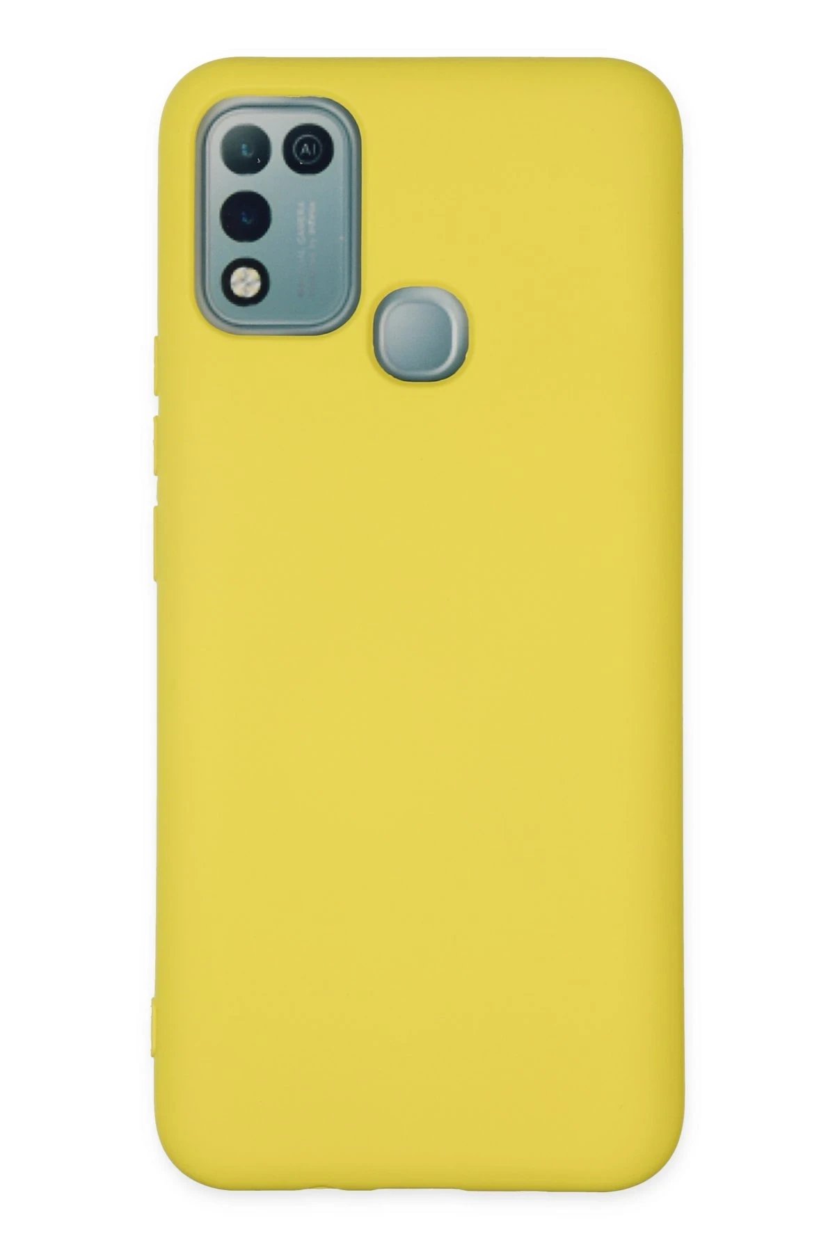 İnfinix Hot 10 Play Kılıf Nano içi Kadife Silikon - Sarı-(5796)