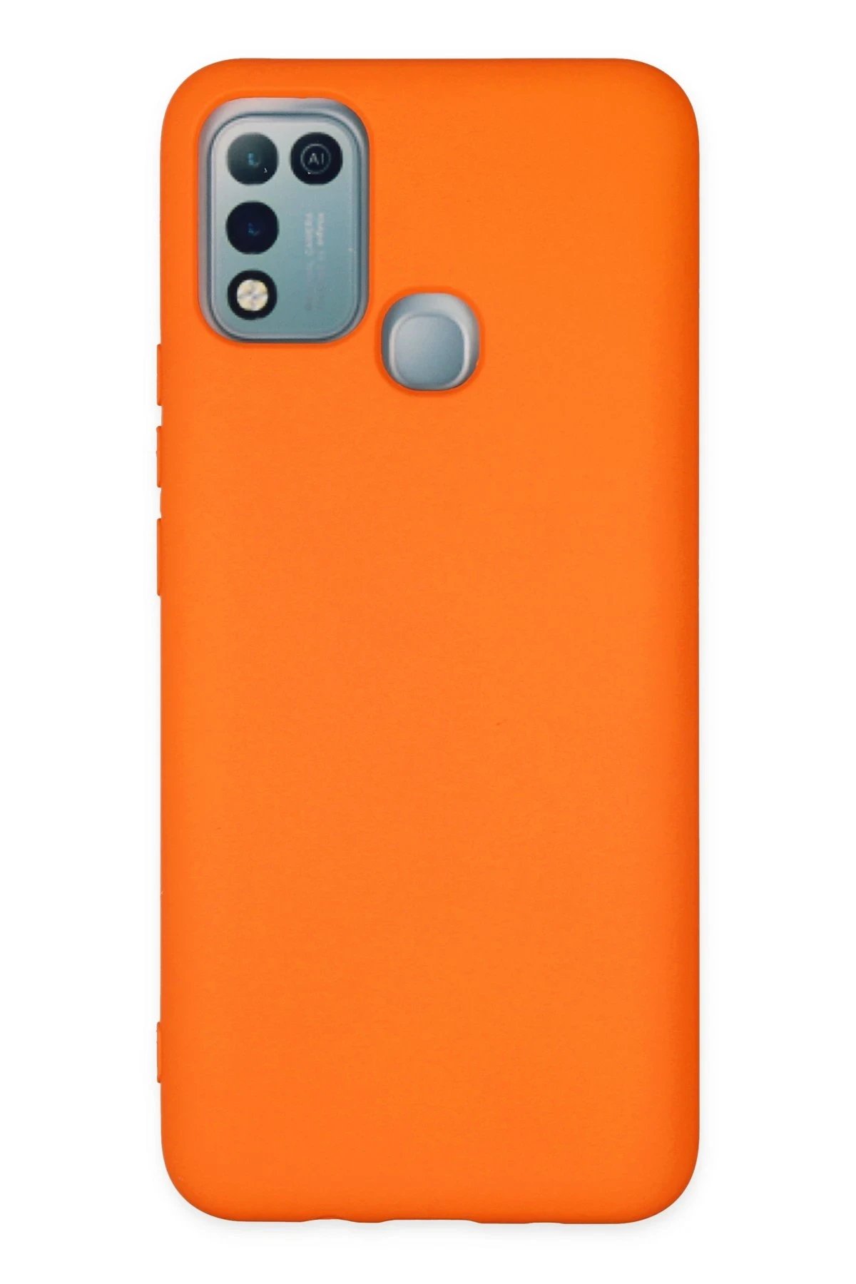 İnfinix Hot 10 Play Kılıf Nano içi Kadife Silikon - Turuncu-(5796)
