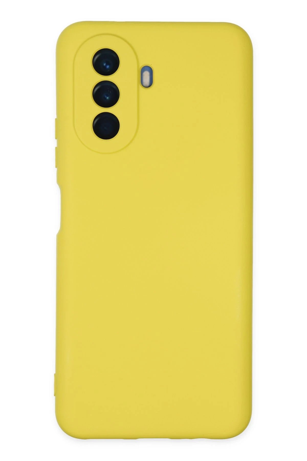 Huawei Nova Y70 Kılıf Nano içi Kadife Silikon - Sarı-(5796)