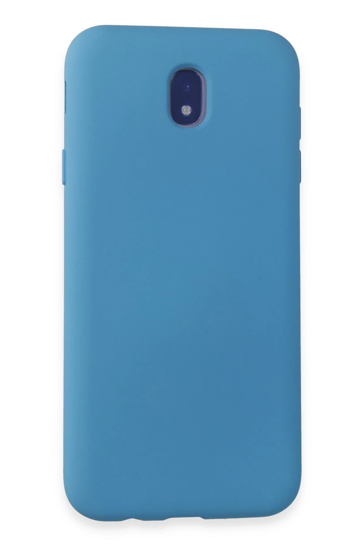 Samsung Galaxy J7 Pro / J730 Kılıf Nano içi Kadife Silikon - Mavi-(5796)