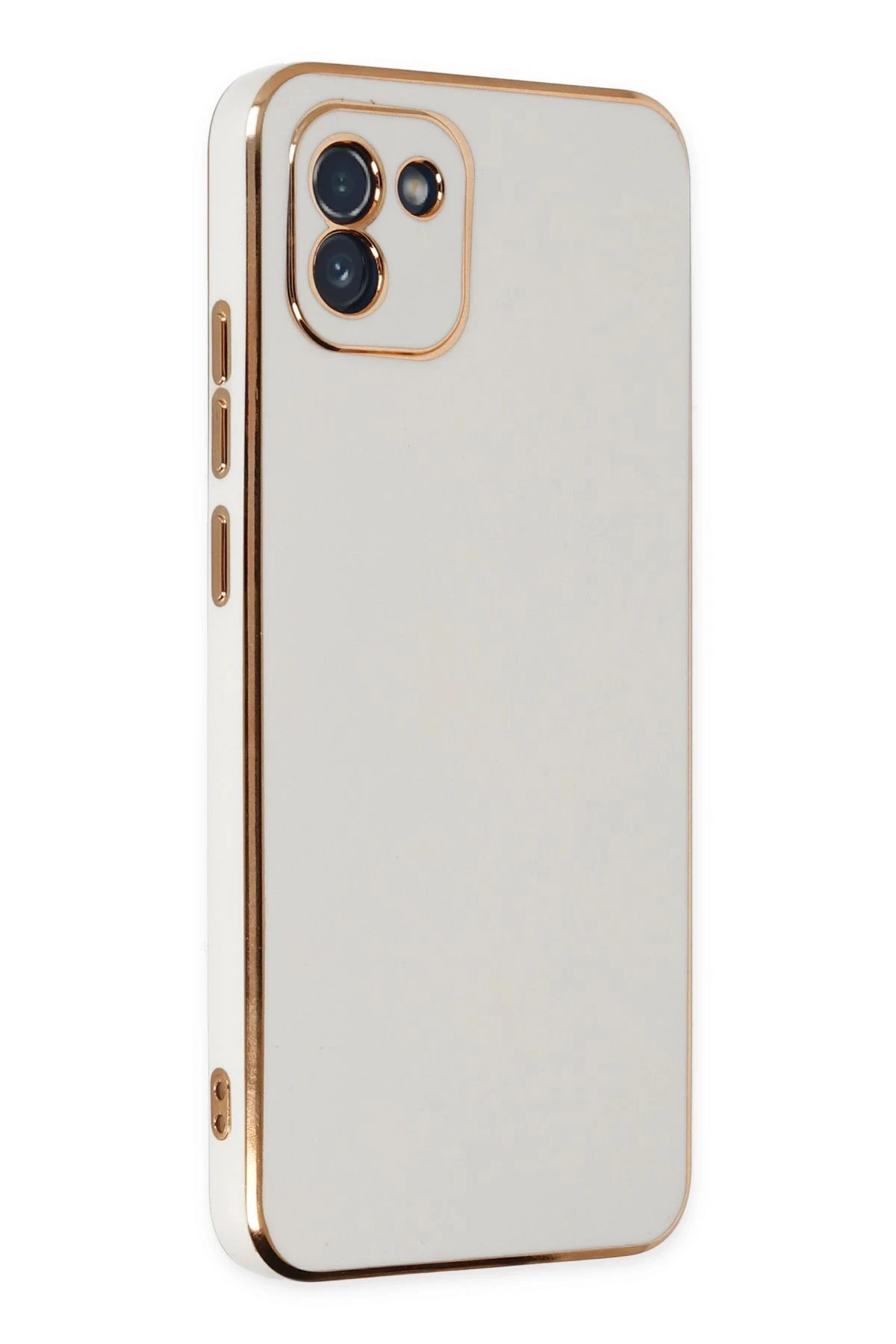 Samsung Galaxy A03 Kılıf Volet Silikon - Beyaz-(5796)