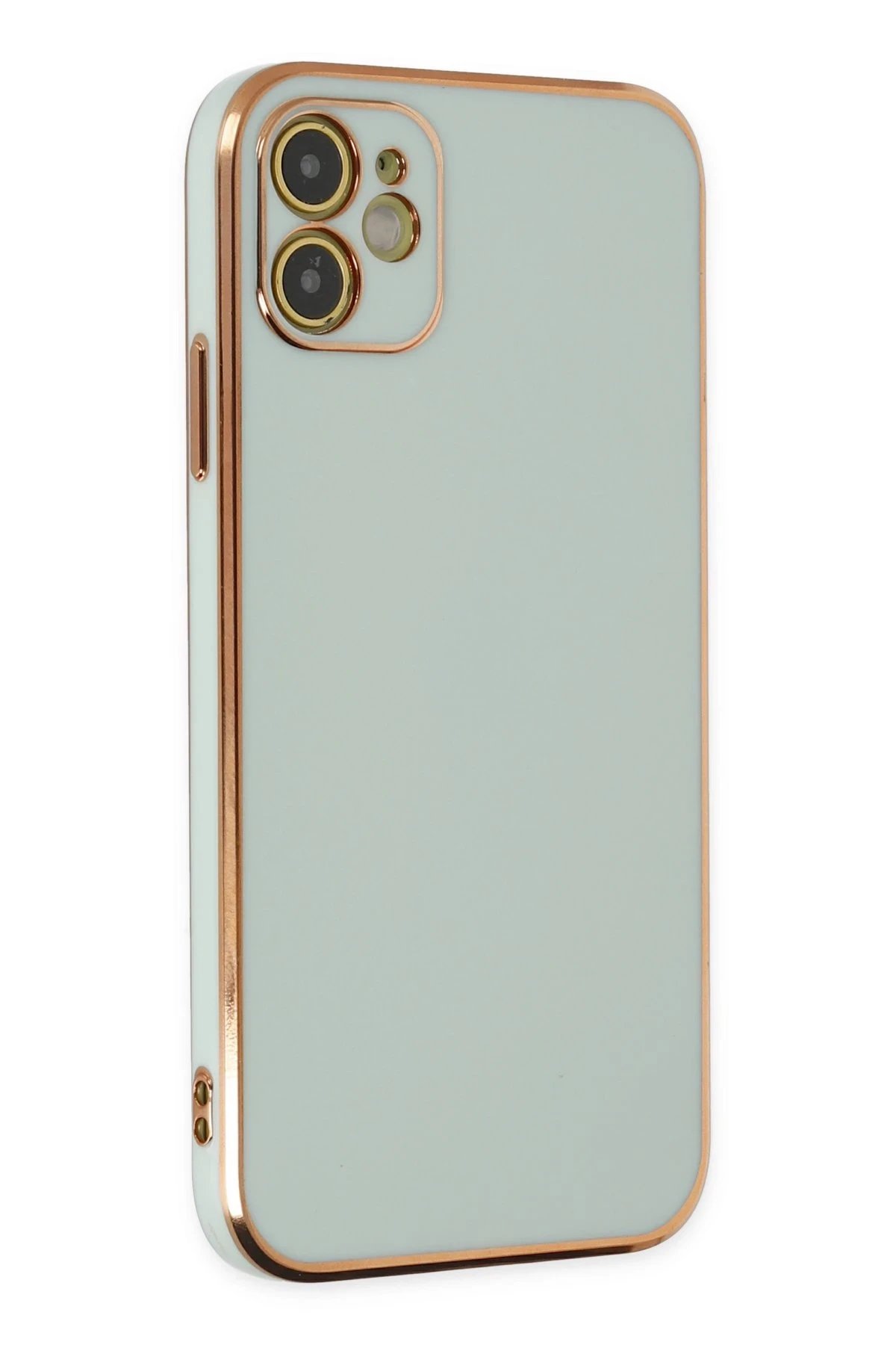 iPhone 12 Kılıf Volet Silikon - Açık Yeşil-(5796)