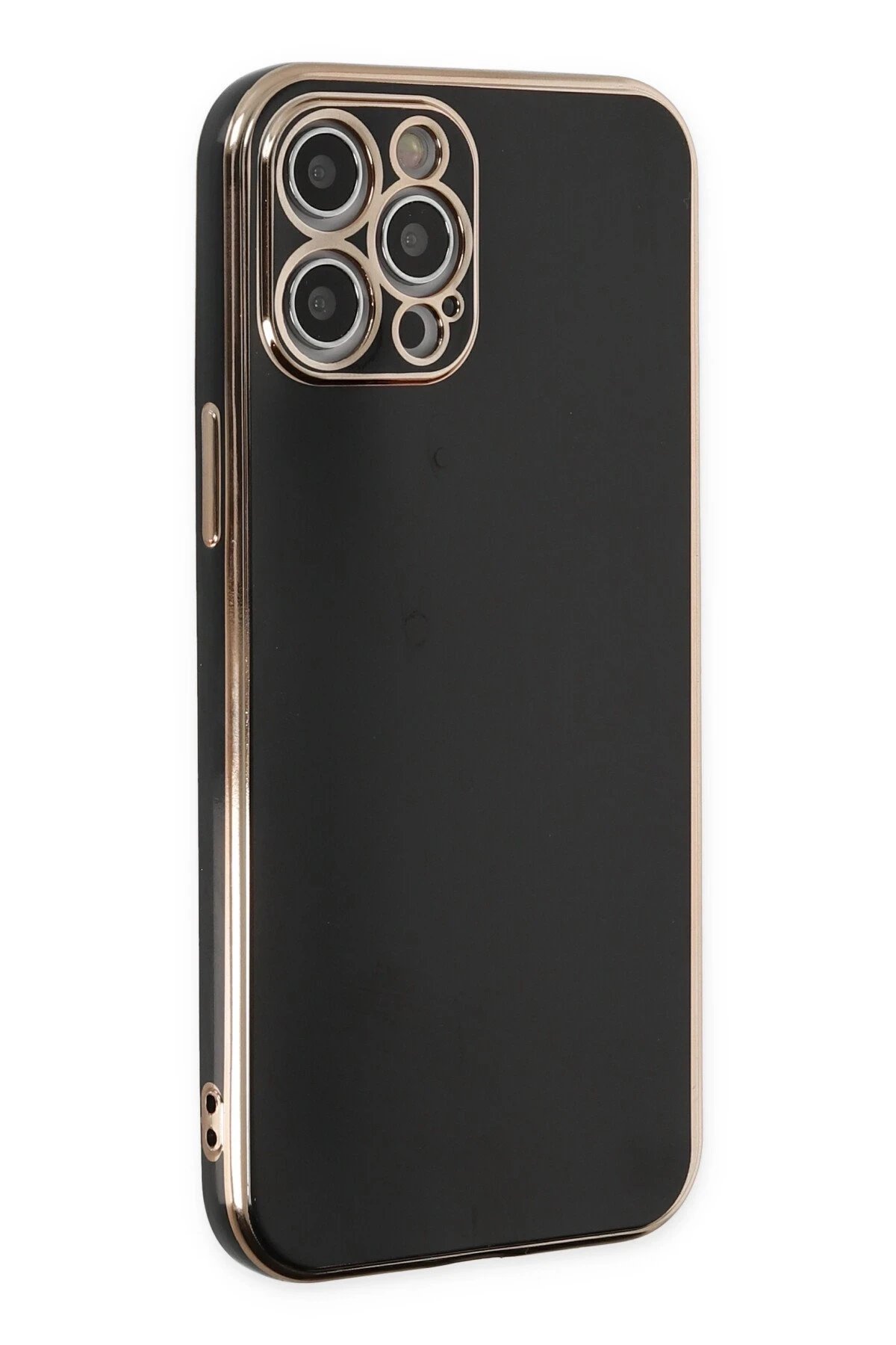 iPhone 12 Pro Kılıf Volet Silikon - Siyah-(5796)