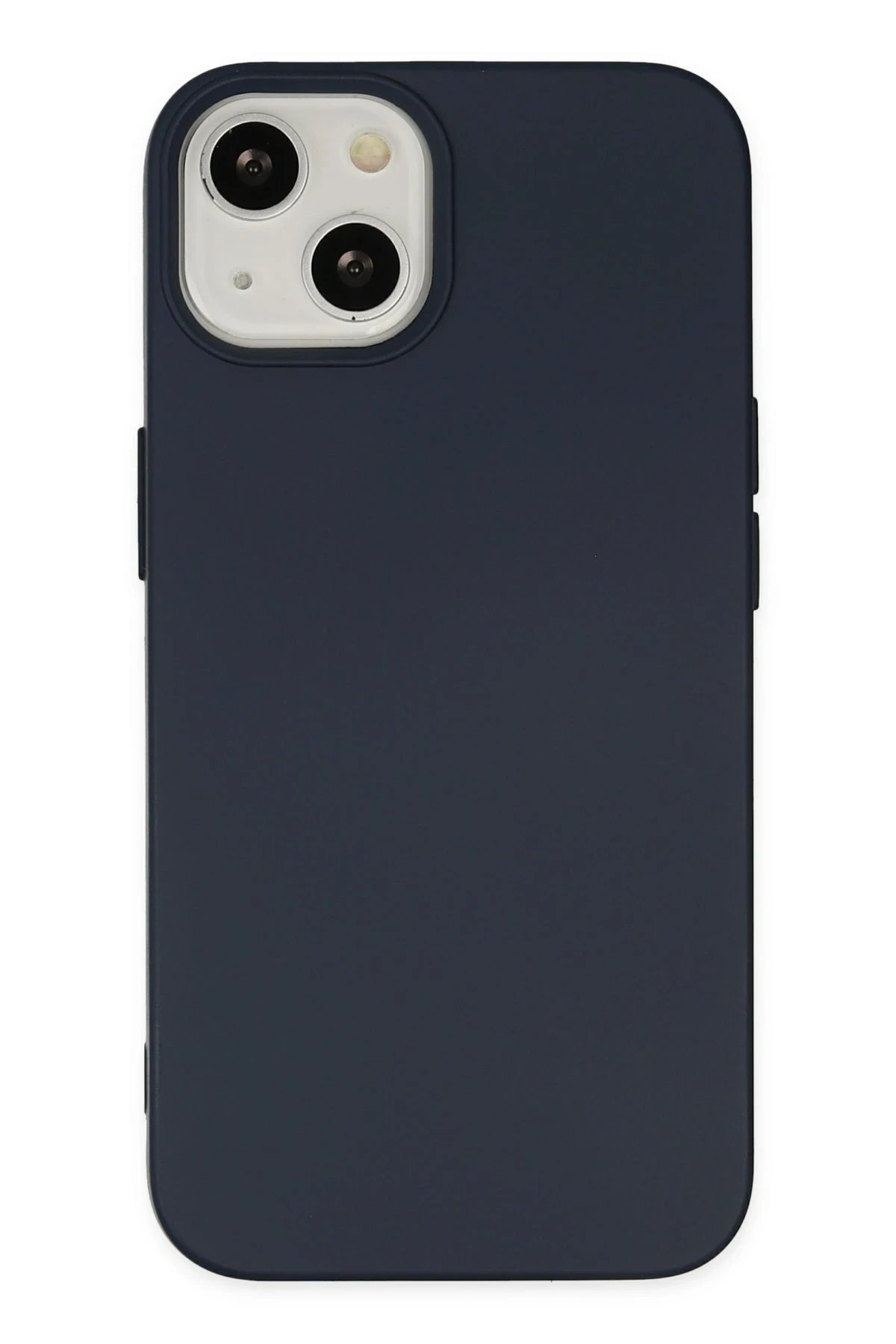 iPhone 14 Kılıf Nano içi Kadife Silikon - Lacivert-(5796)