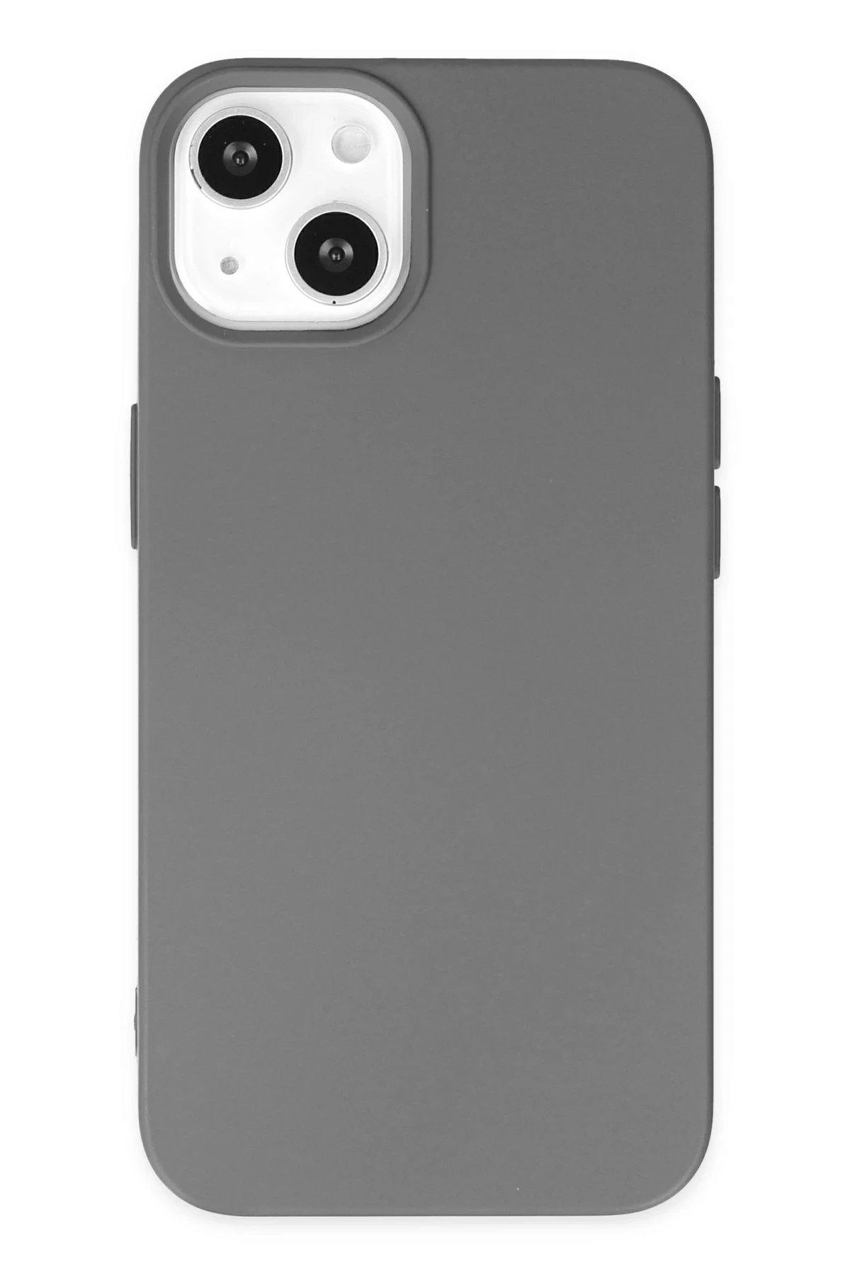 iPhone 14 Plus Kılıf Nano içi Kadife Silikon - Gri-(5796)