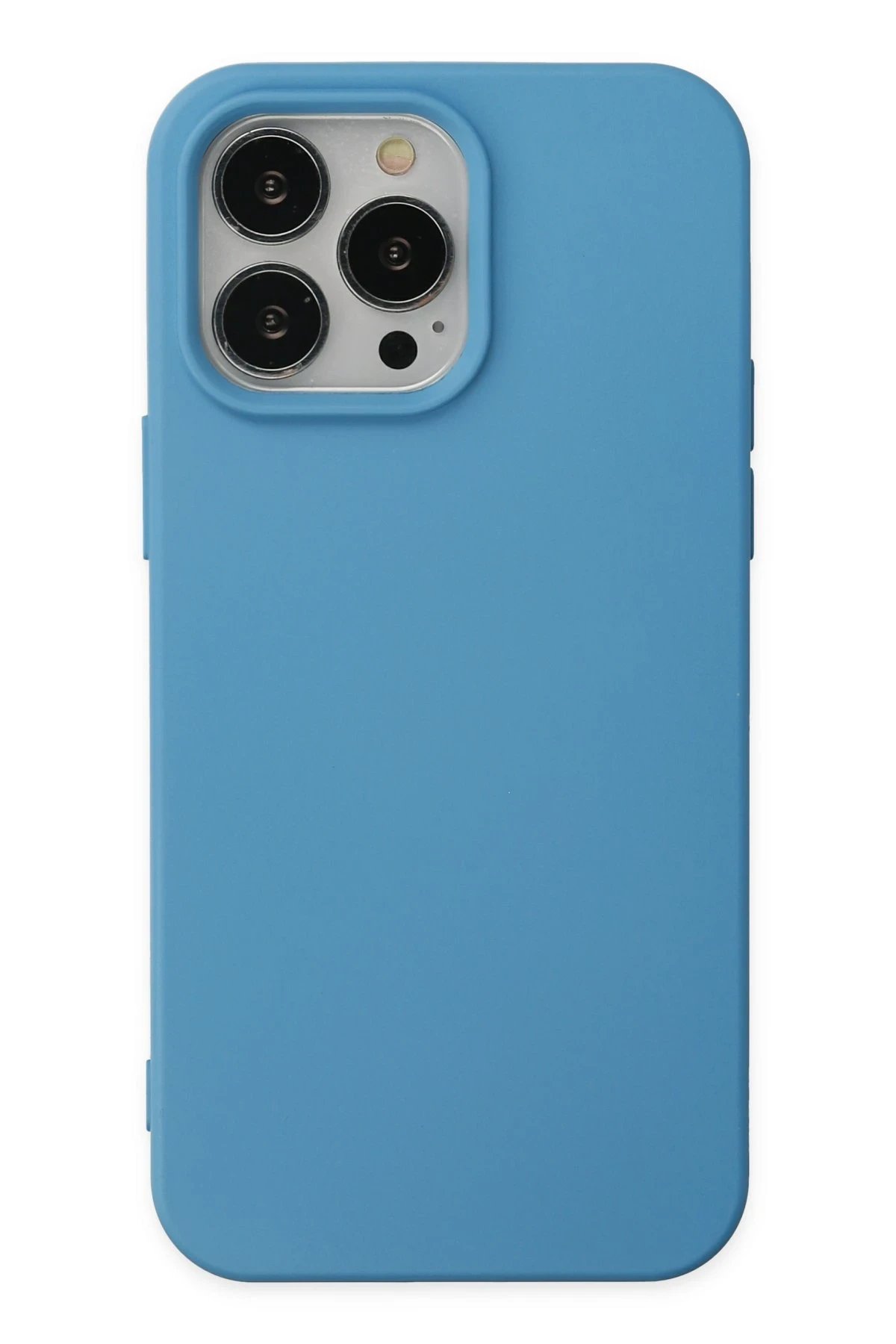 iPhone 14 Pro Kılıf Nano içi Kadife Silikon - Mavi-(5796)