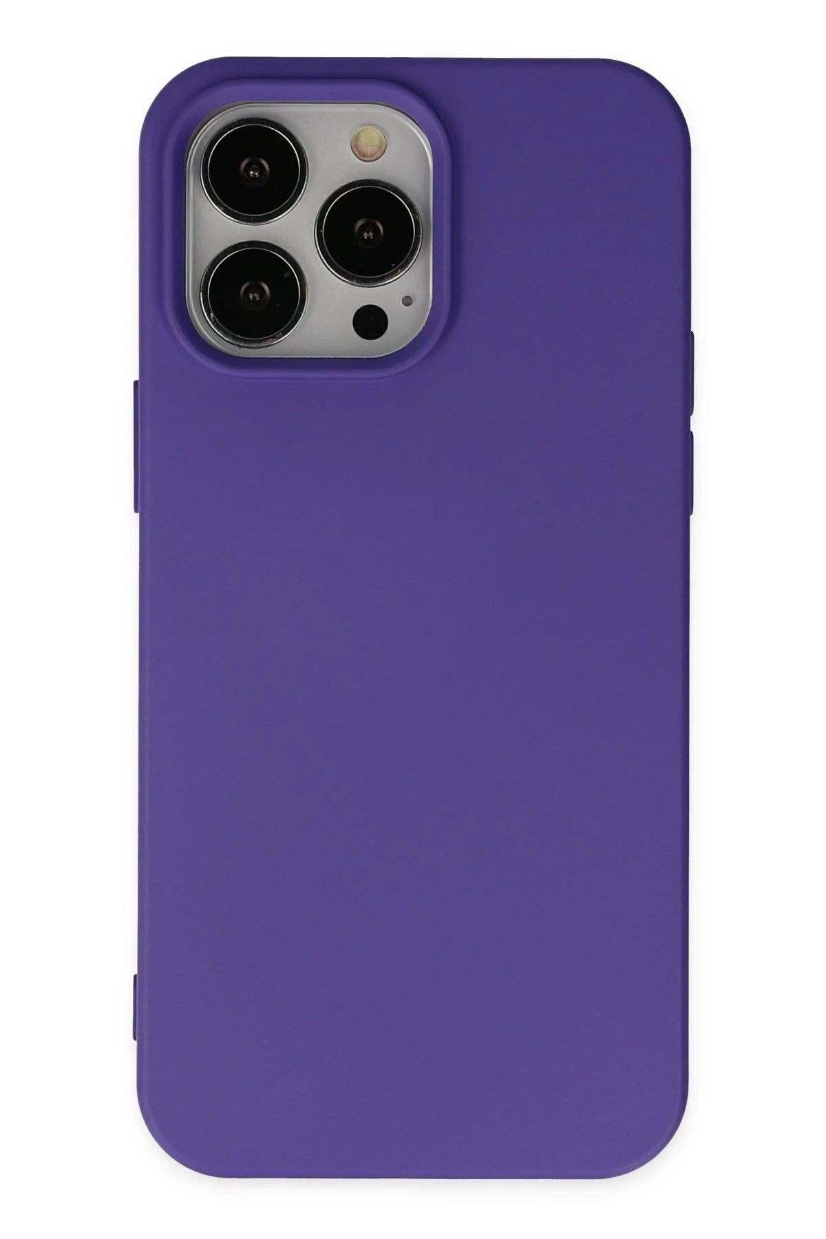 iPhone 14 Pro Kılıf Nano içi Kadife Silikon - Mor-(5796)
