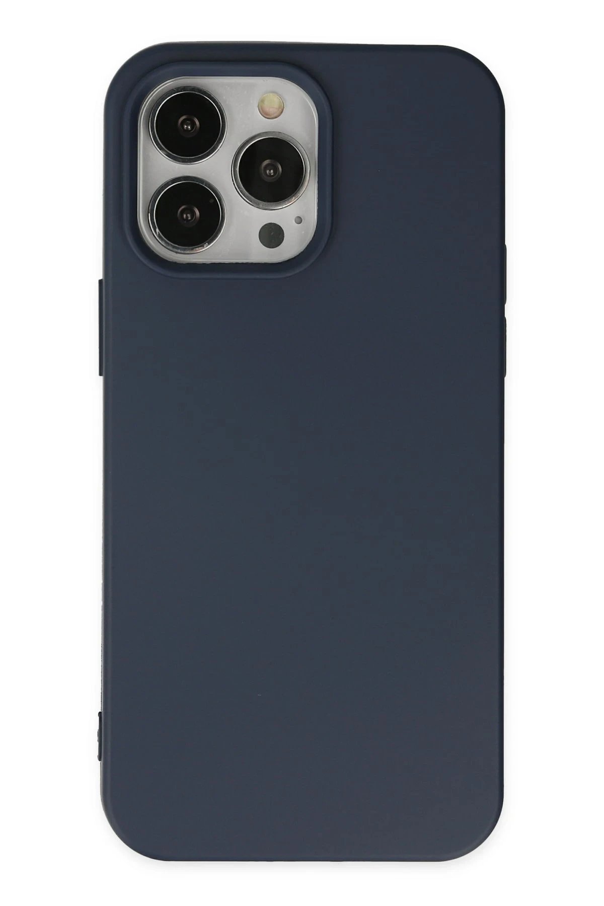 iPhone 14 Pro Max Kılıf Nano içi Kadife Silikon - Lacivert-(5796)