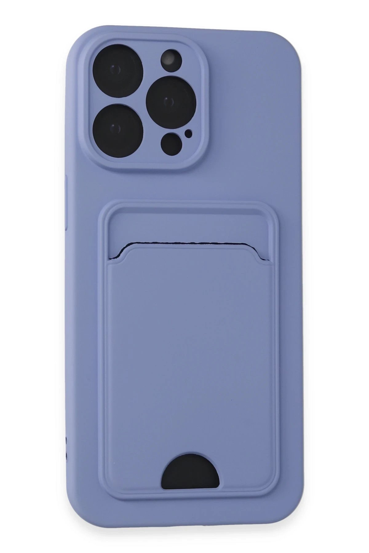 iPhone 14 Pro Max Kılıf Kelvin Kartvizitli Silikon - Lila-(5796)