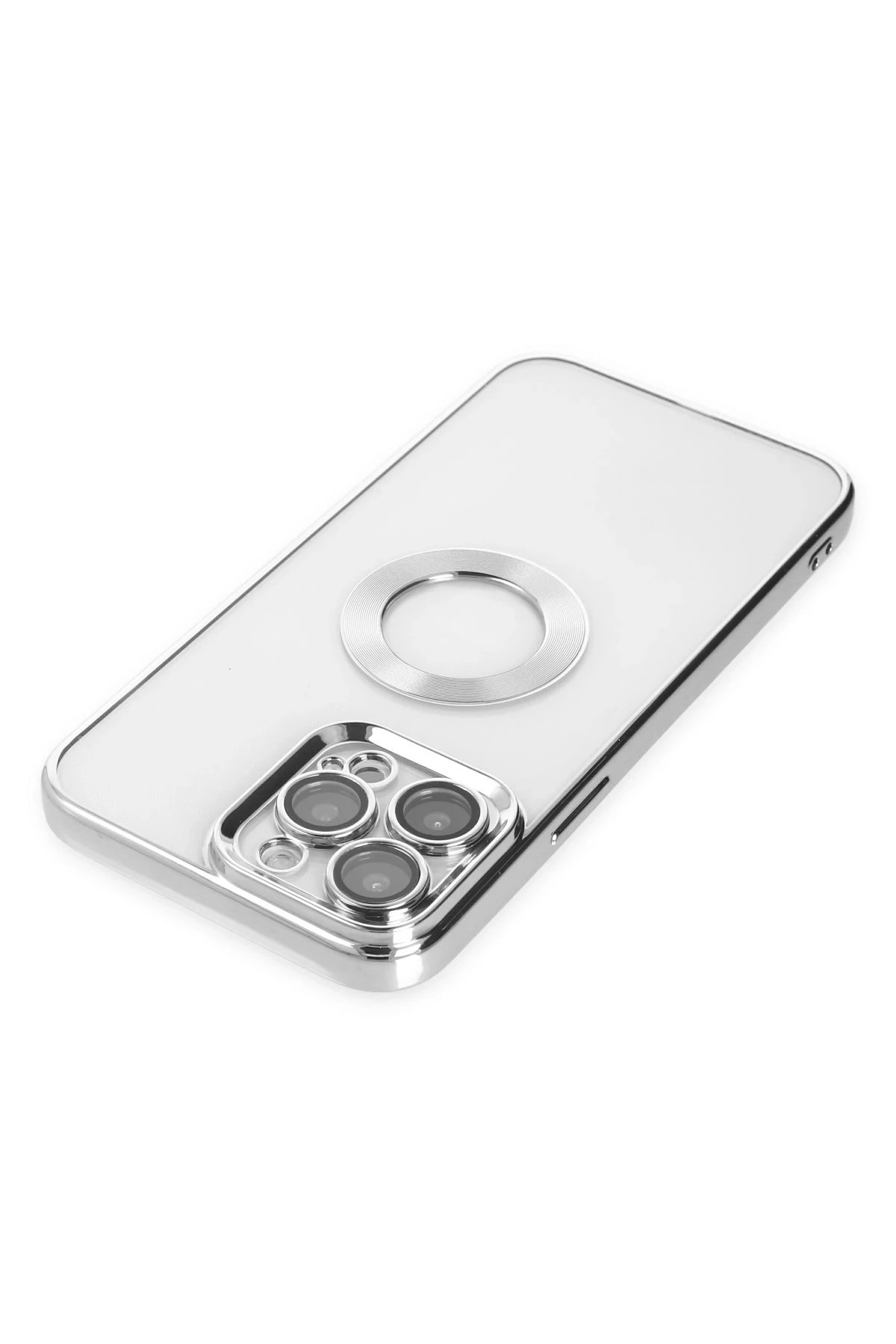 iPhone 13 Pro Kılıf Slot Silikon - Gümüş-(5796)