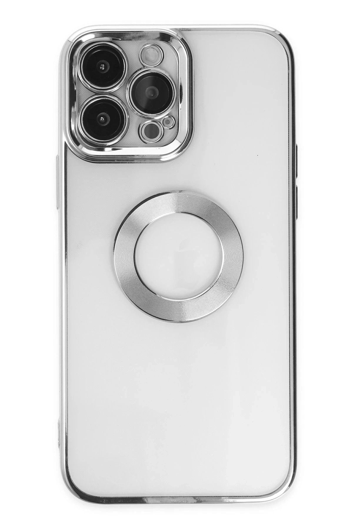 iPhone 14 Pro Kılıf Slot Silikon - Gümüş-(5796)