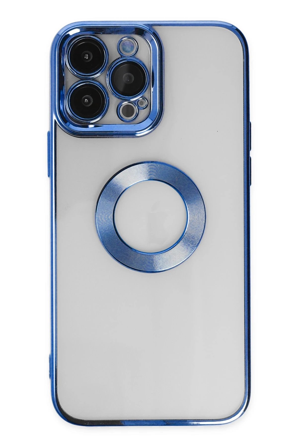 iPhone 14 Pro Max Kılıf Slot Silikon - Mavi-(5796)