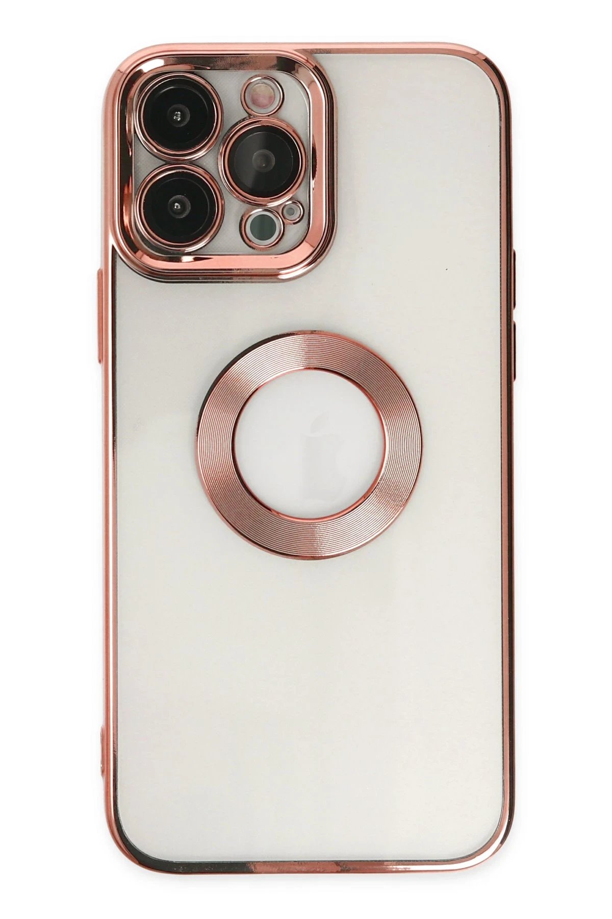 iPhone 14 Pro Max Kılıf Slot Silikon - Rose Gold-(5796)
