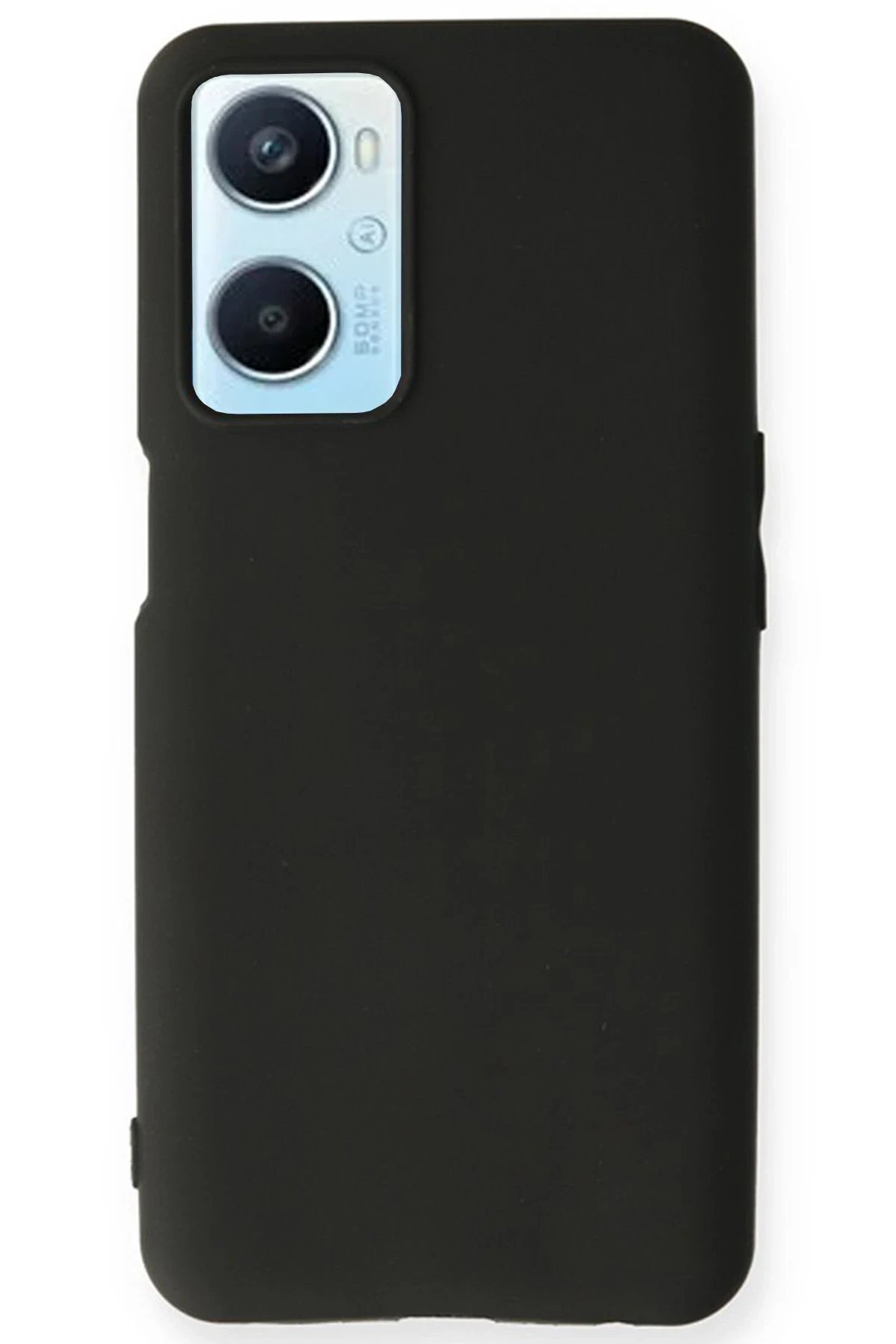 Oppo A96 Kılıf First Silikon - Siyah-(5796)