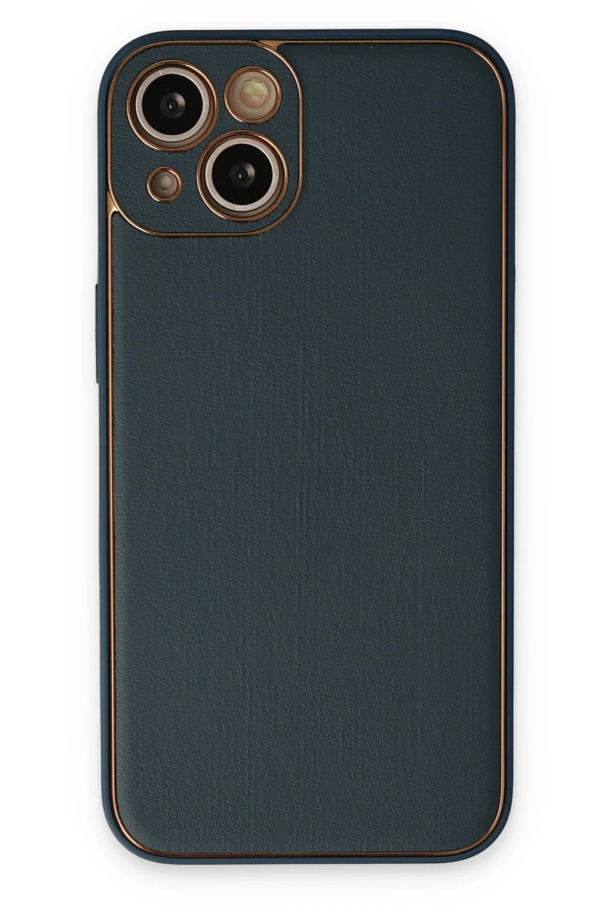 iPhone 14 Plus Kılıf Coco Deri Silikon Kapak - Yeşil-(5796)