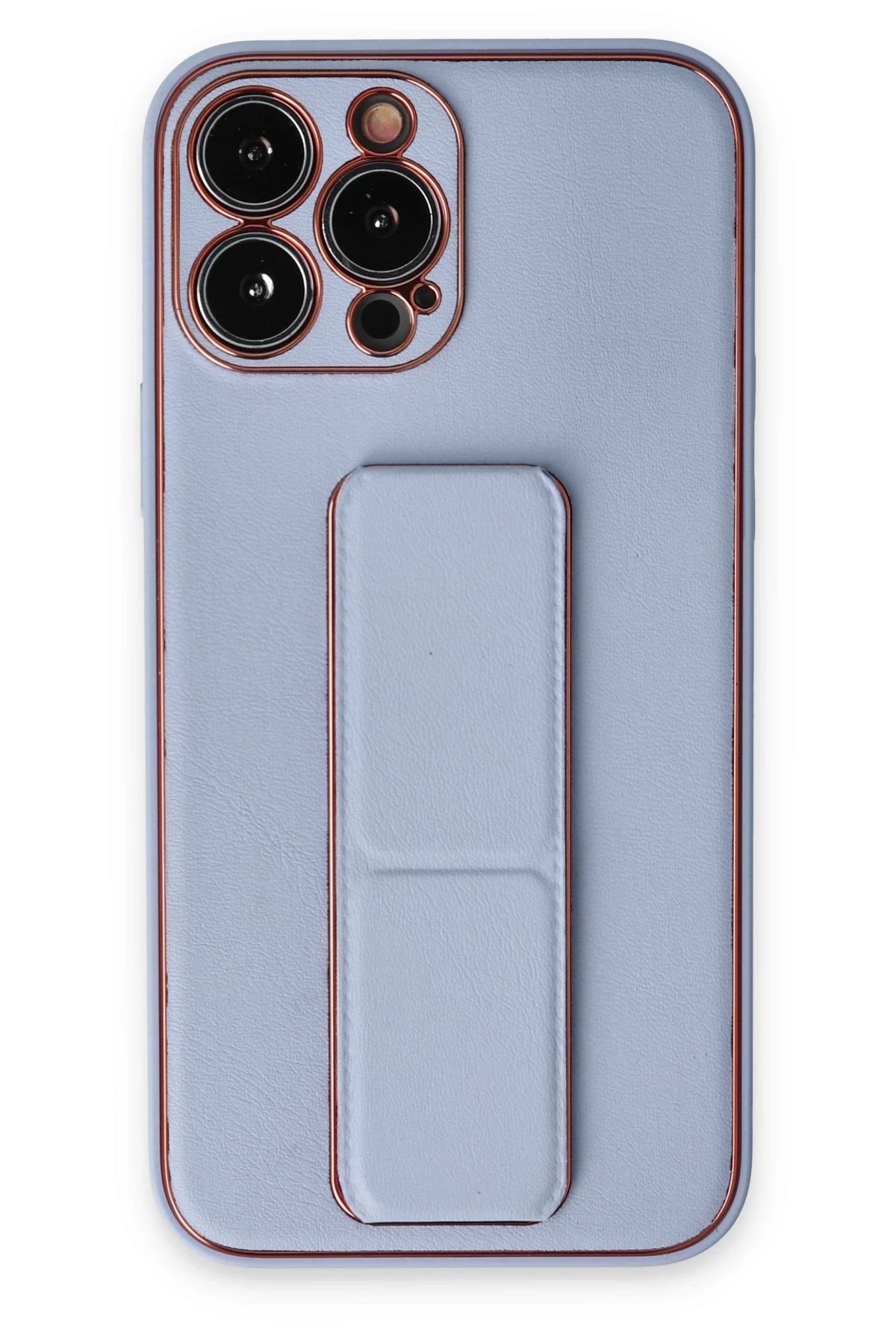iPhone 14 Pro Kılıf Coco Deri Standlı Kapak - Sky Blue-(5796)