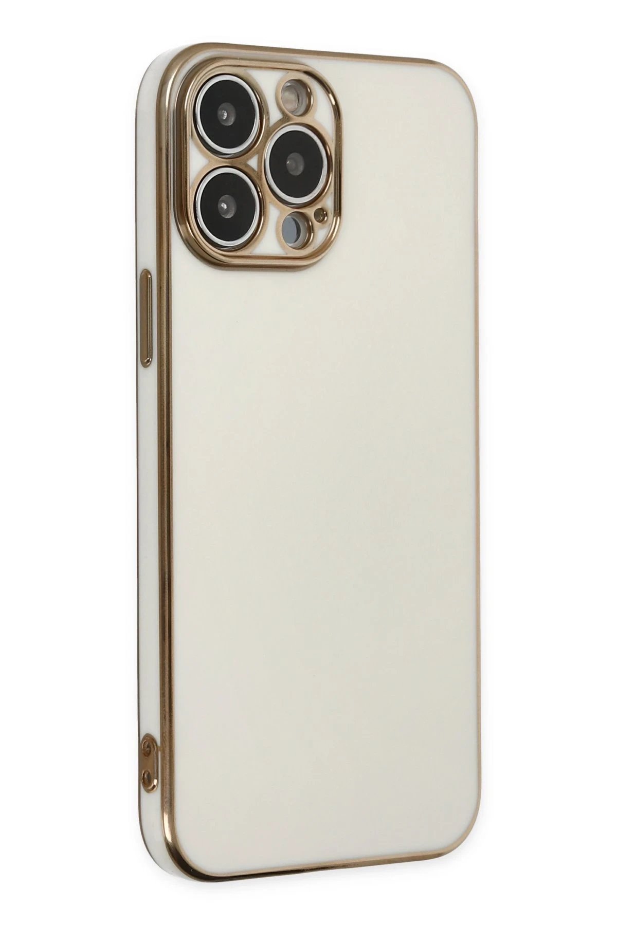 iPhone 14 Pro Max Kılıf Volet Silikon - Beyaz-(5796)