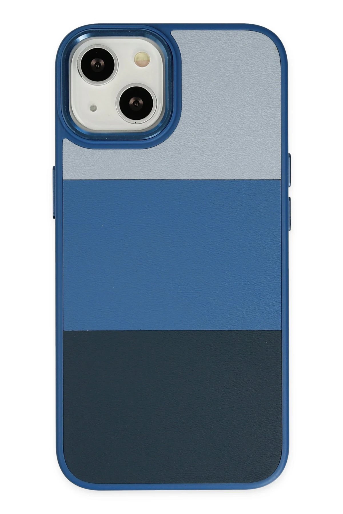 iPhone 14 Plus Kılıf King Kapak - Açık Mavi-Lacivert-(5796)