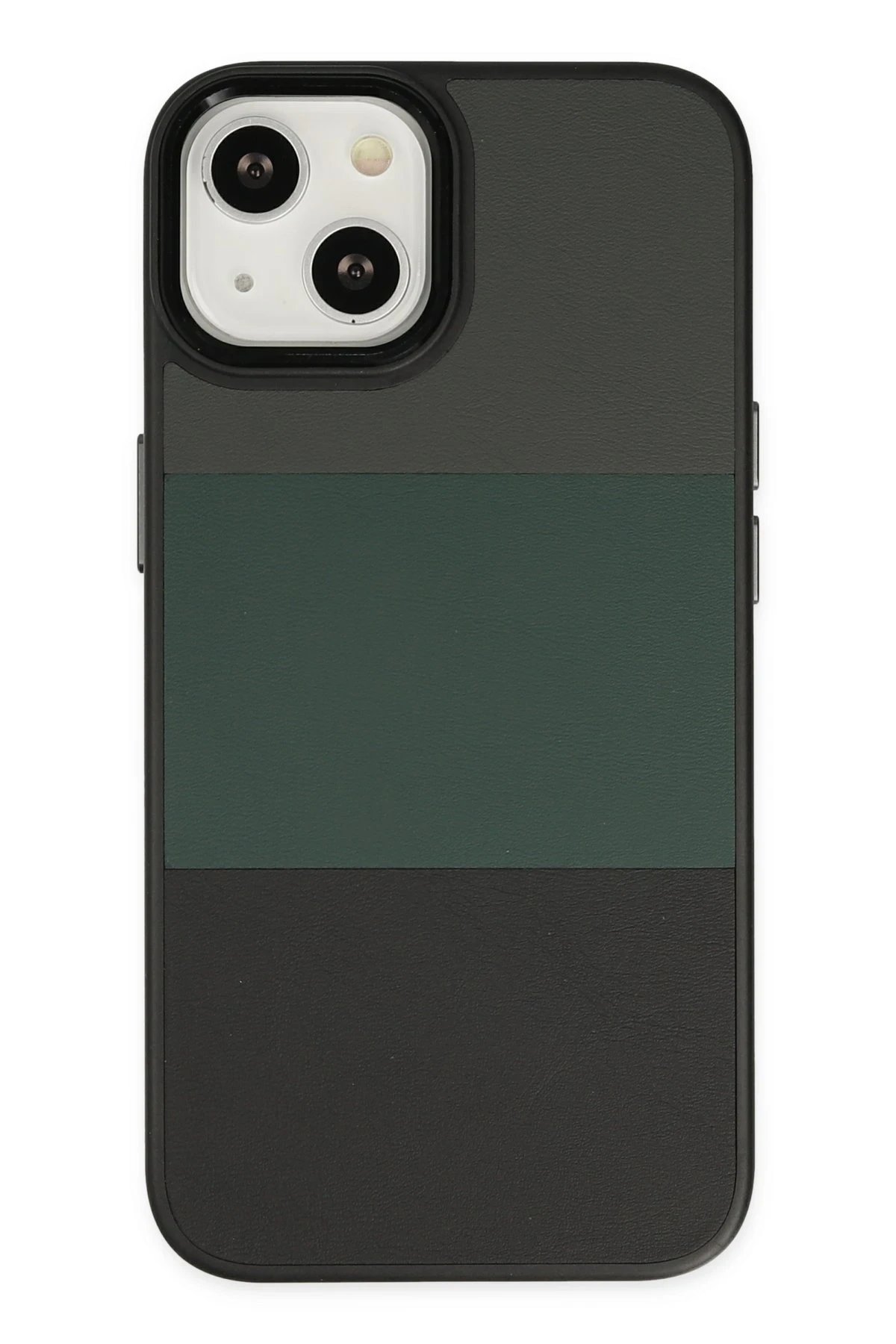 iPhone 14 Plus Kılıf King Kapak - Gri-Siyah-(5796)
