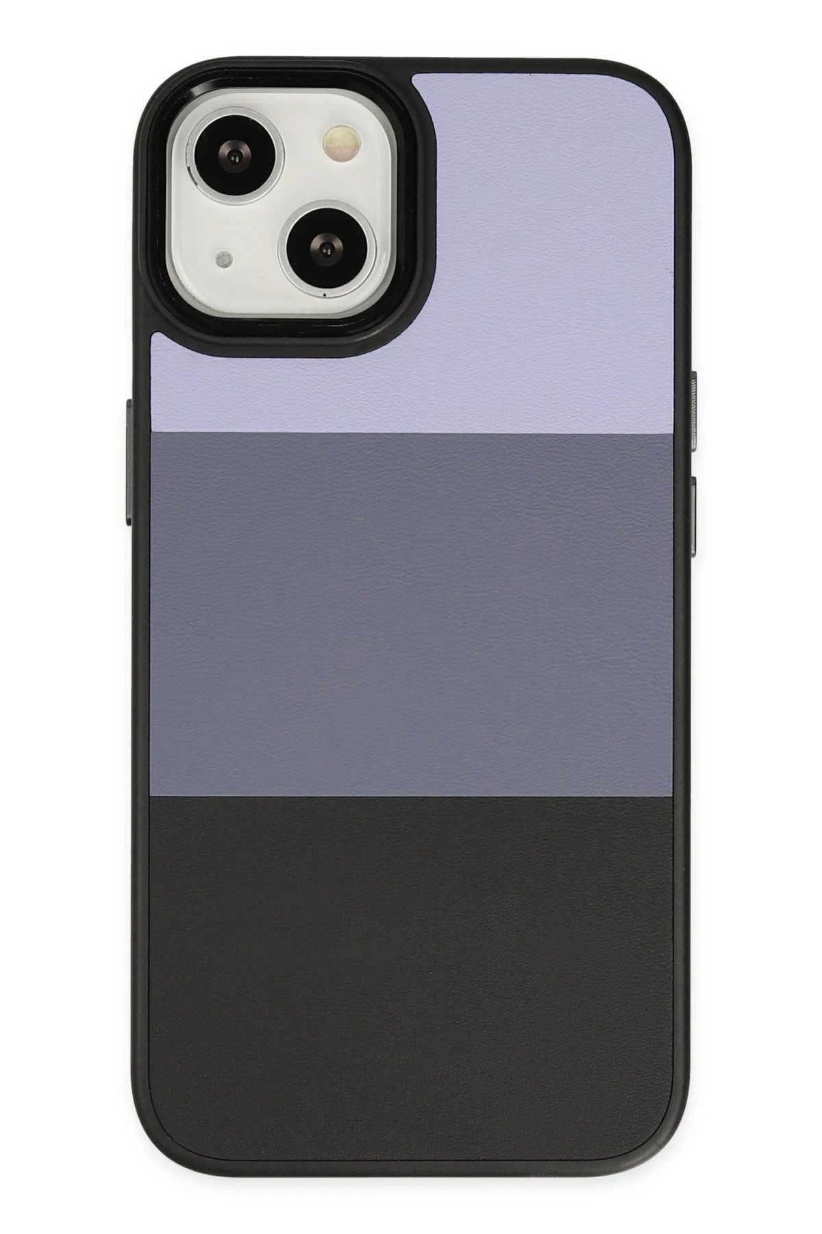 iPhone 14 Plus Kılıf King Kapak - Lila-Siyah-(5796)
