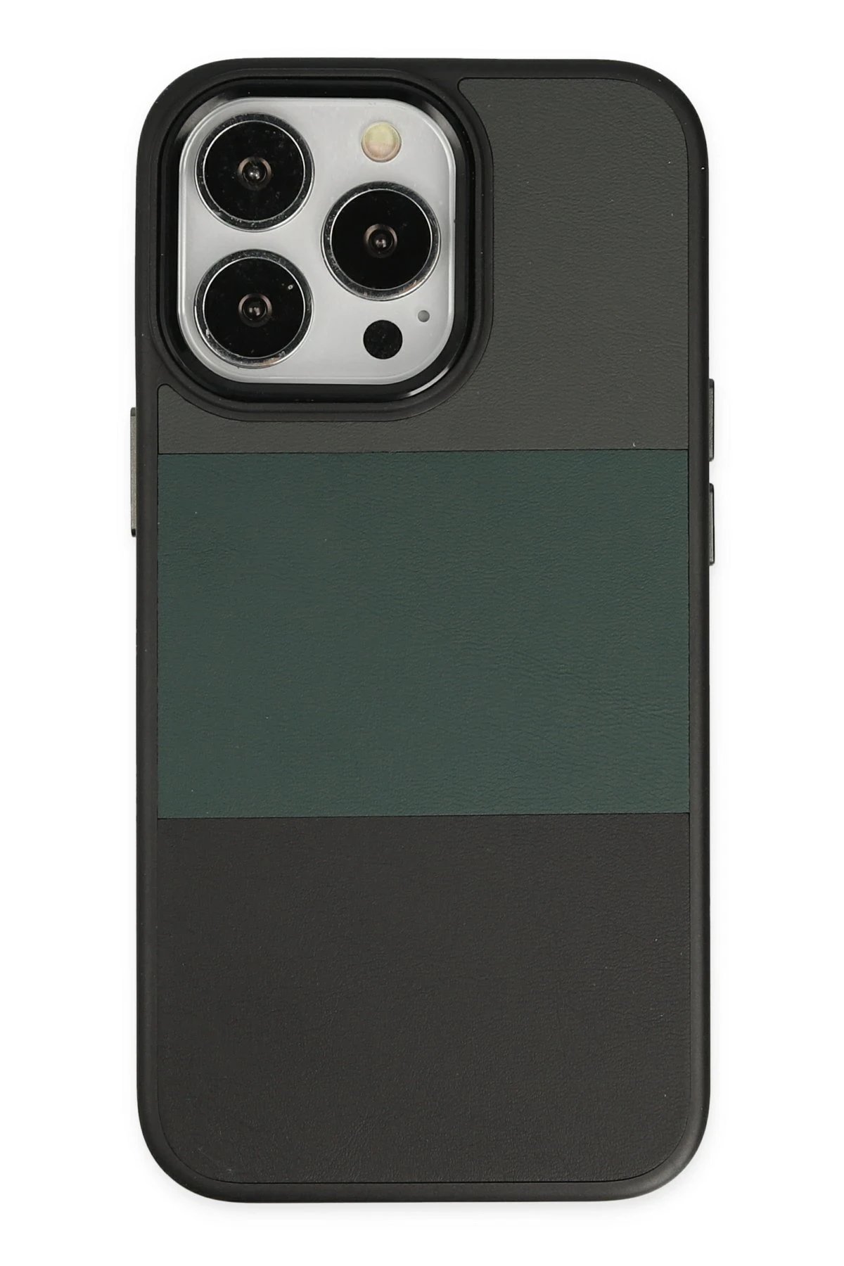 iPhone 14 Pro Max Kılıf King Kapak - Gri-Siyah-(5796)