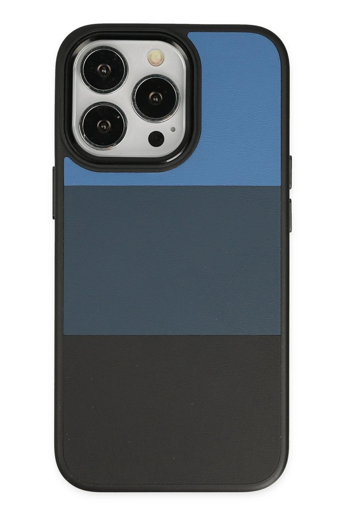 iPhone 14 Pro Max Kılıf King Kapak - Mavi-Siyah-(5796)