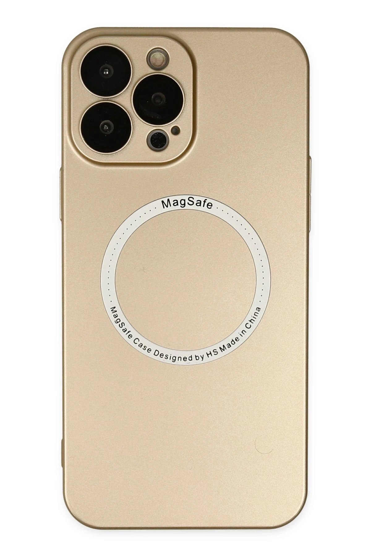 iPhone 14 Pro Kılıf Jack Magneticsafe Lens Silikon - Gold-(5796)