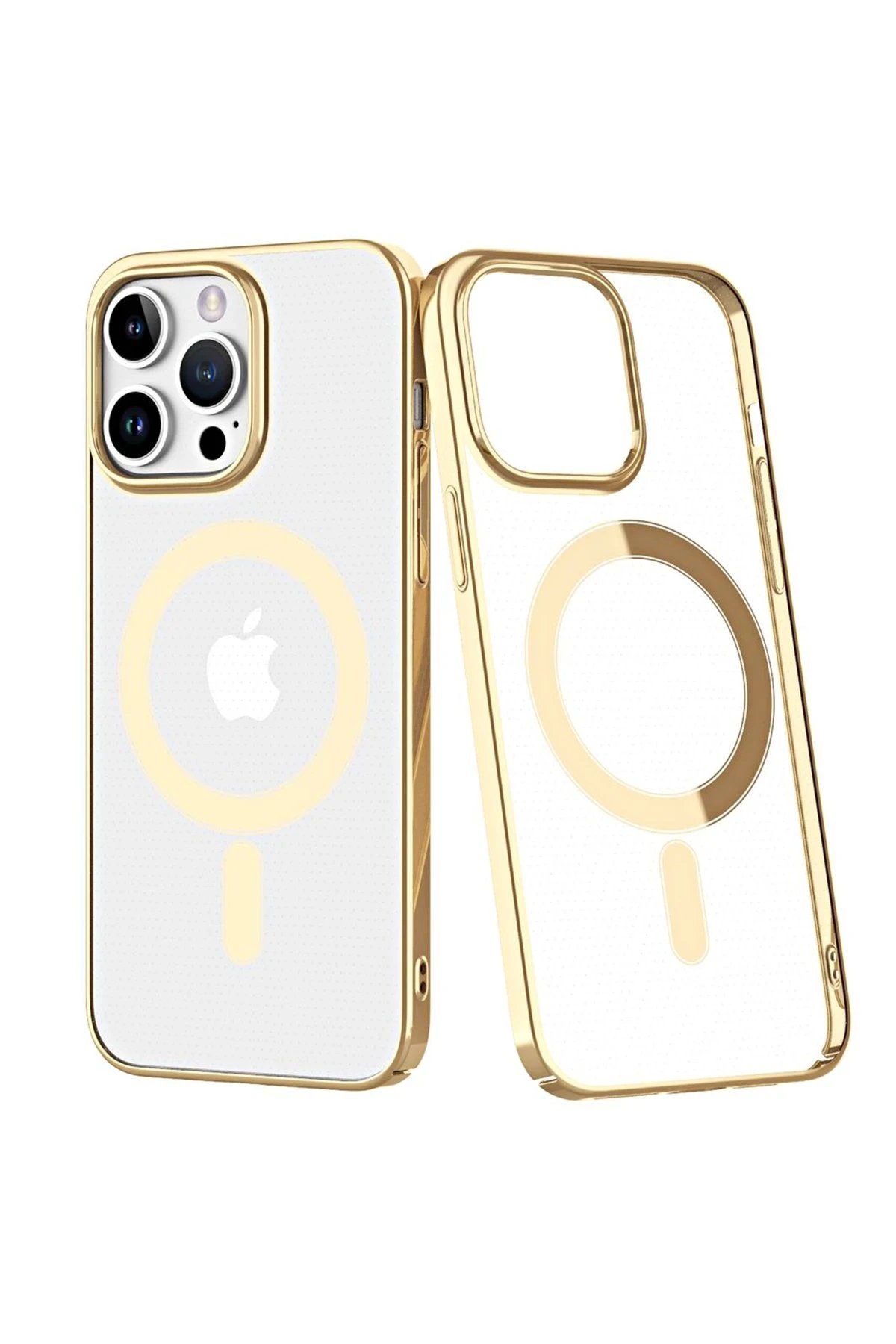 iPhone 14 Pro Max Kılıf Element Magneticsafe Sert Kapak - Gold-(5796)