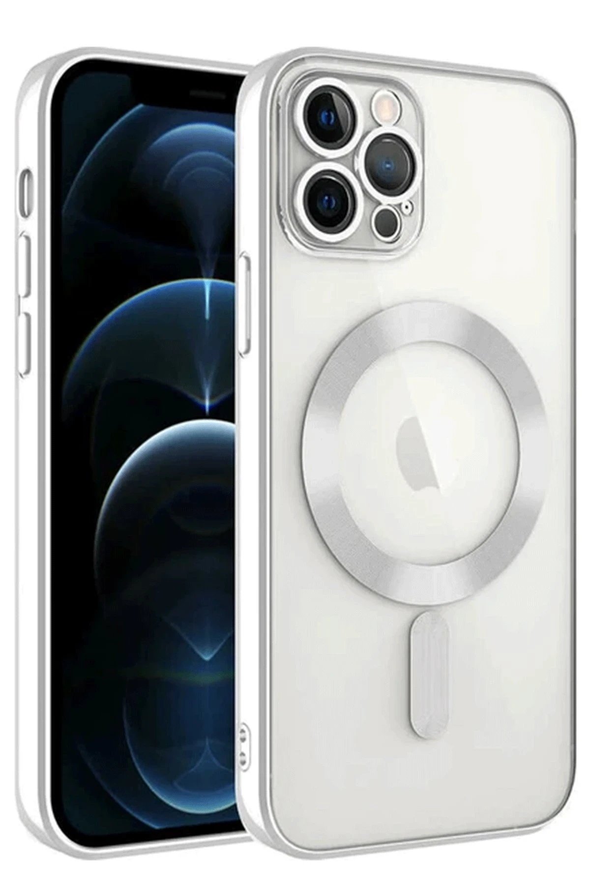 iPhone 14 Pro Max Kılıf Kross Magneticsafe Kapak - Gümüş-(5796)