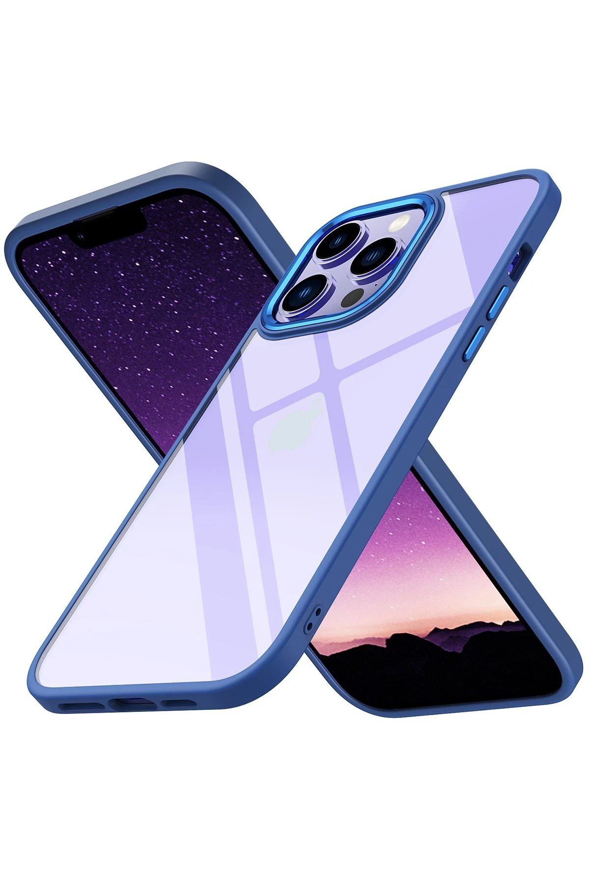 iPhone 14 Pro Max Kılıf Power Silikon - Mavi-(5796)
