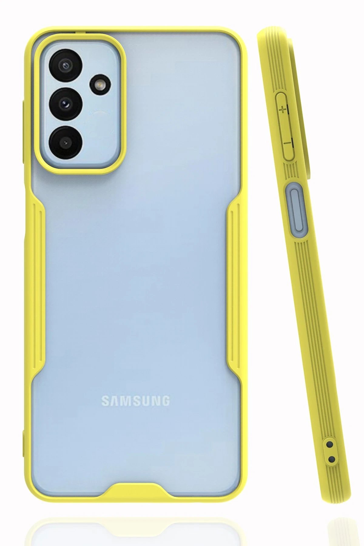 Samsung Galaxy A04S Kılıf Platin Silikon - Sarı-(5796)