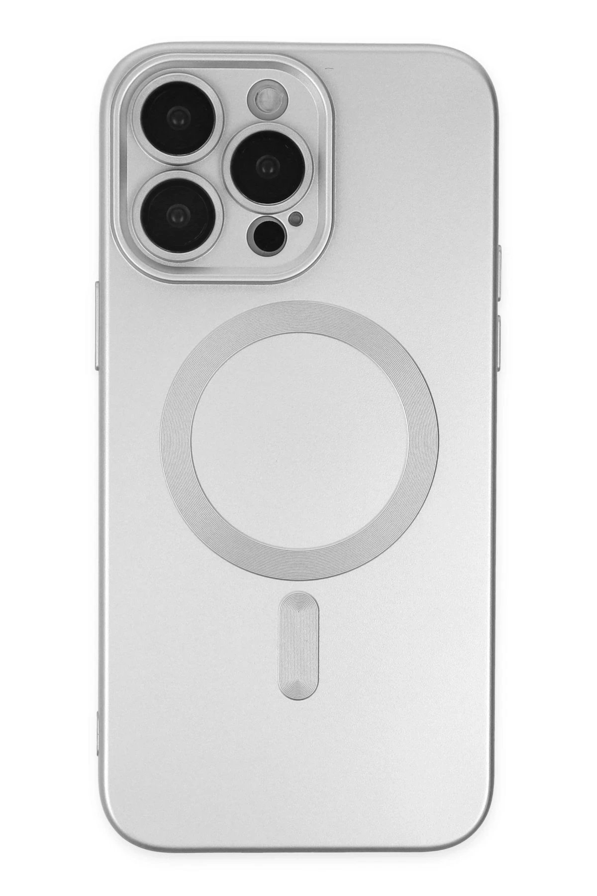 iPhone 14 Pro Kılıf Moshi Lens Magneticsafe Silikon - Gümüş-(5796)