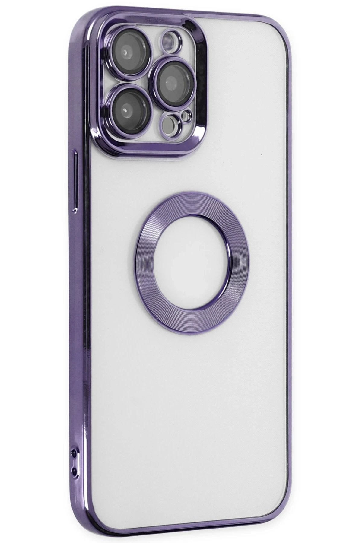 iPhone 13 Pro Max Kılıf Slot Silikon - Mor-(5796)