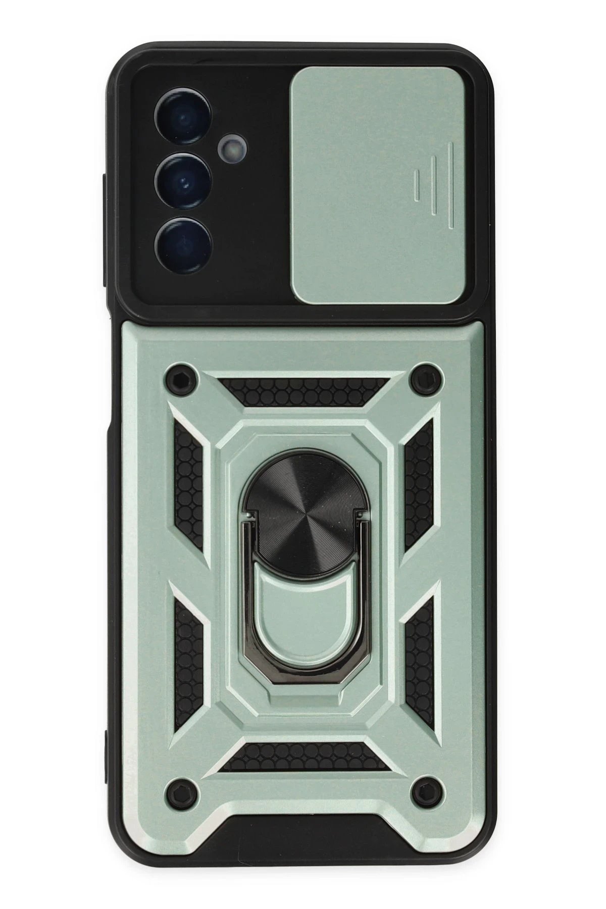 Samsung Galaxy A04S Kılıf Pars Lens Yüzüklü Silikon - Yeşil-(5796)