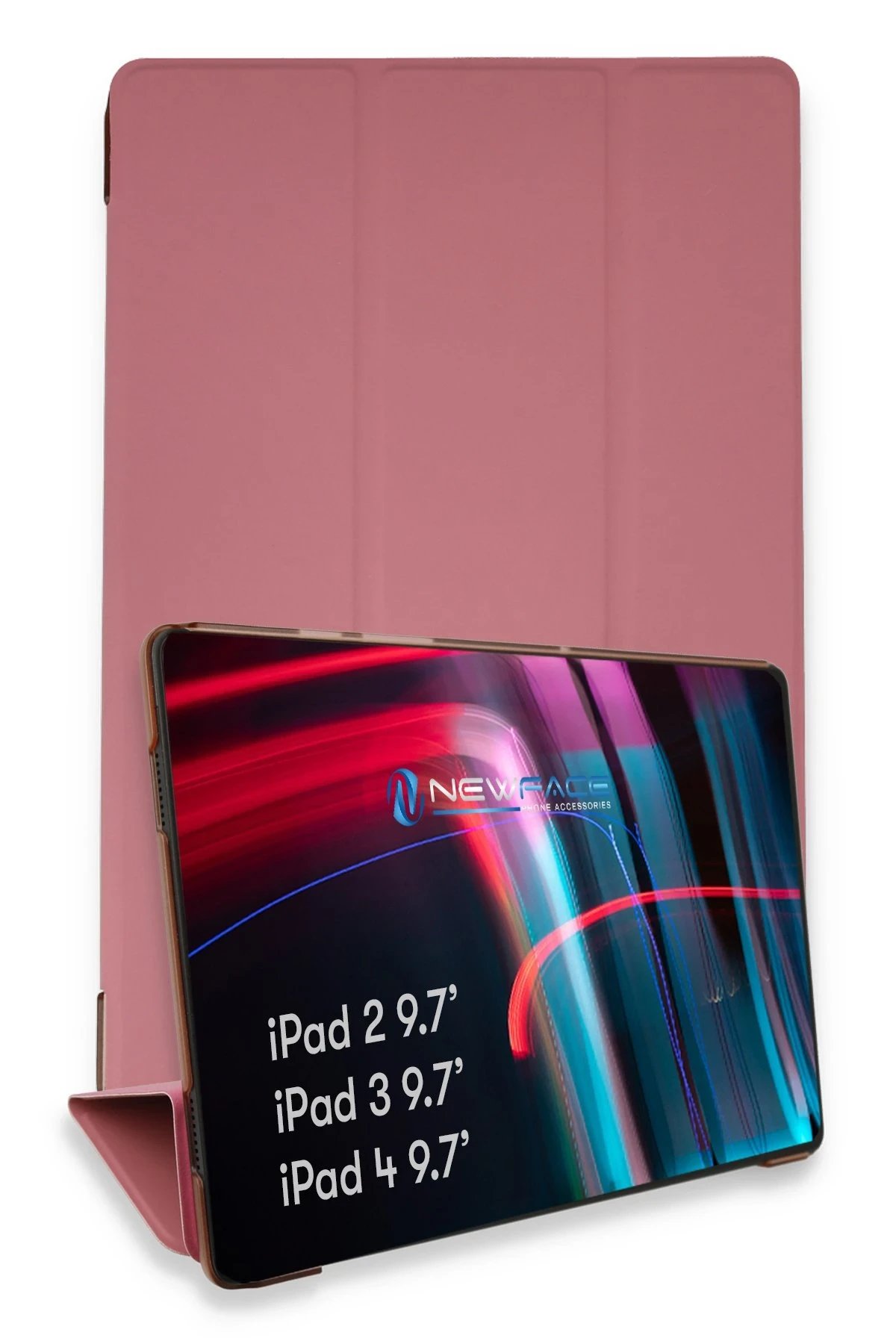 iPad 4 9.7 Kılıf Tablet Smart Kılıf - Pembe-(5796)