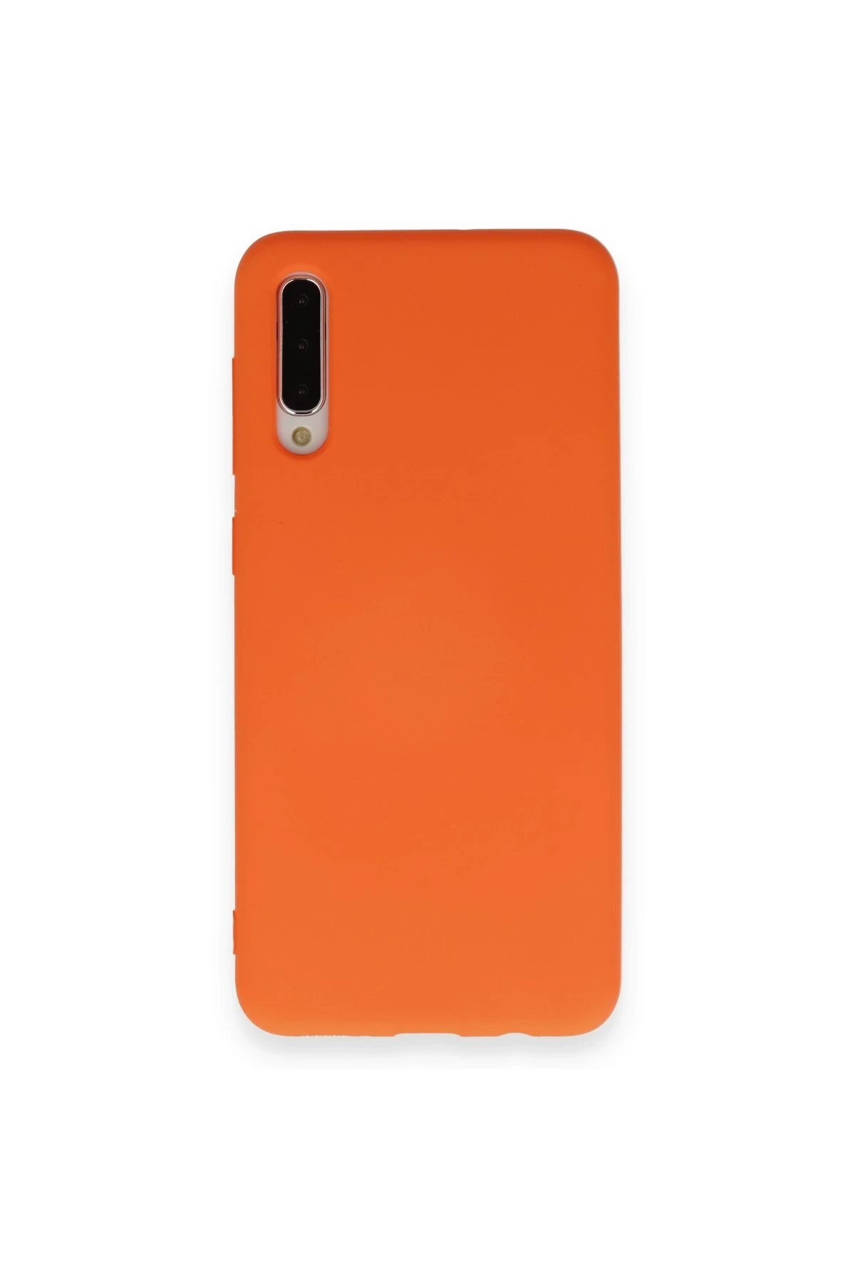 Samsung Galaxy A70 Kılıf Nano içi Kadife Silikon - Turuncu-(5796)