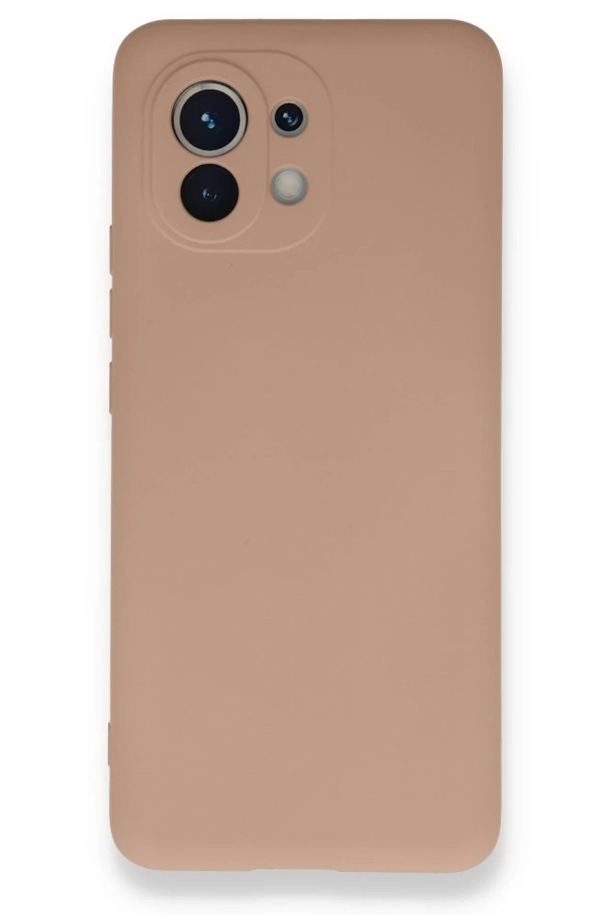 Xiaomi Mi 11 Kılıf Nano içi Kadife Silikon - Pudra-(5796)
