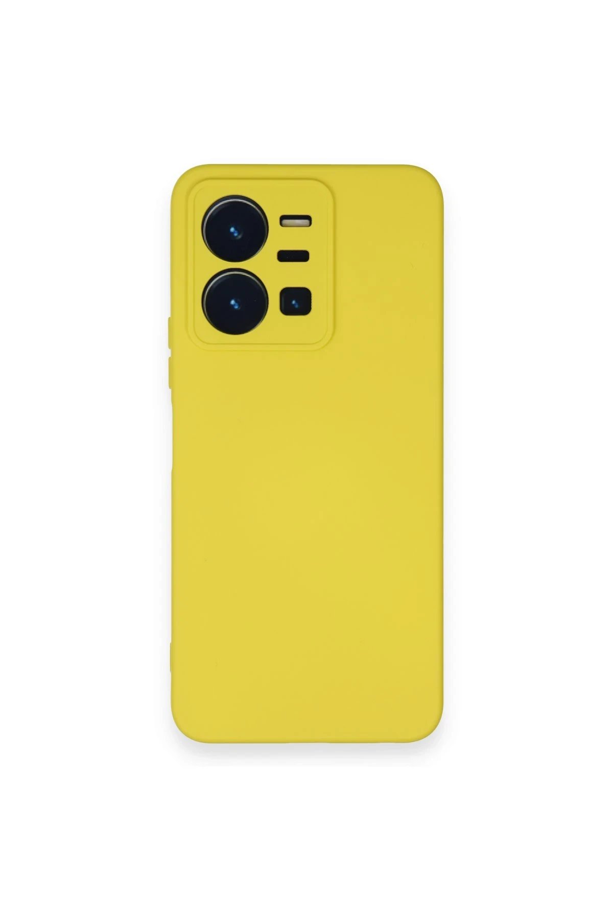 Vivo Y35 Kılıf Nano içi Kadife Silikon - Sarı-(5796)