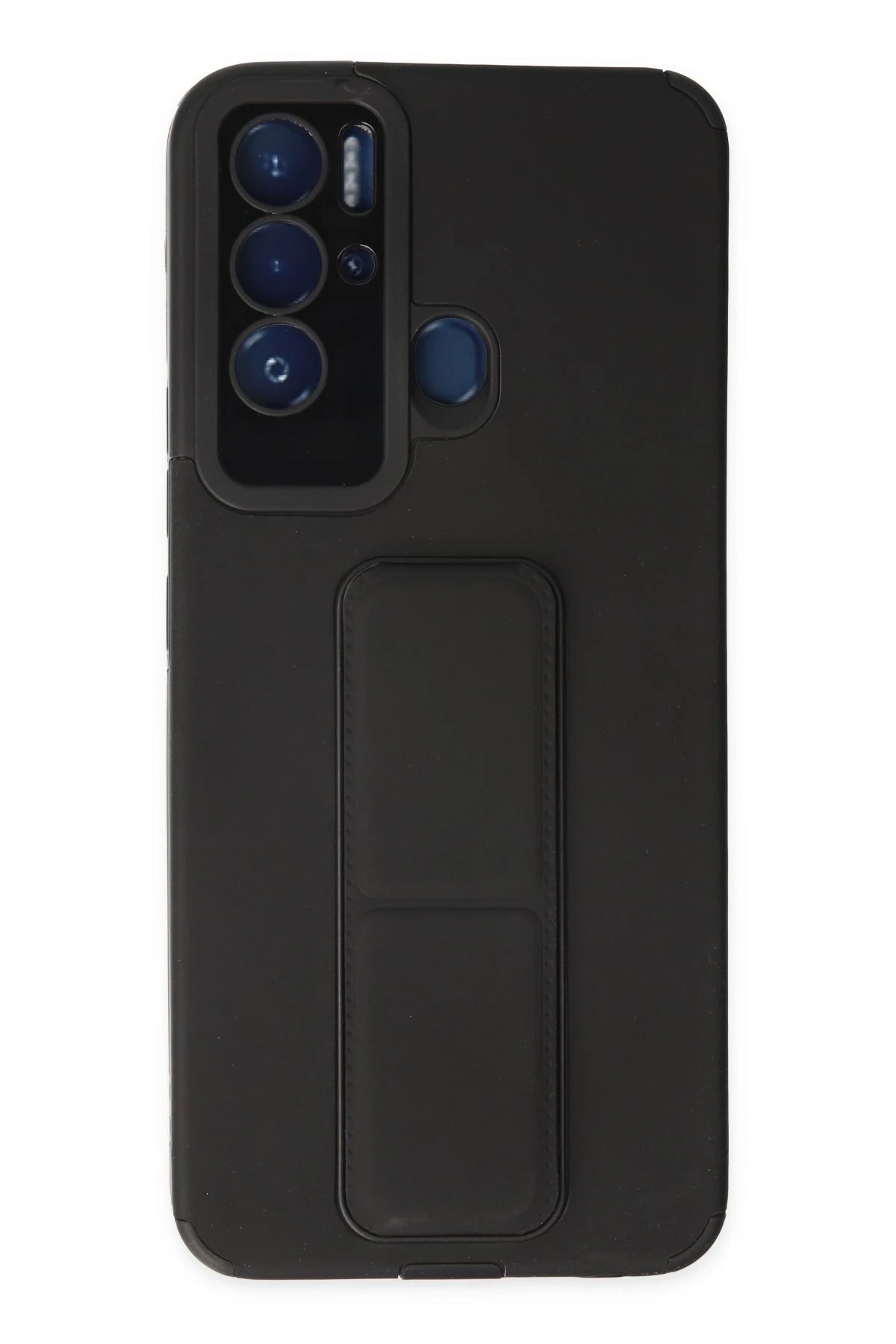 Tecno Pova Neo Kılıf Mega Standlı Silikon - Siyah-(5796)