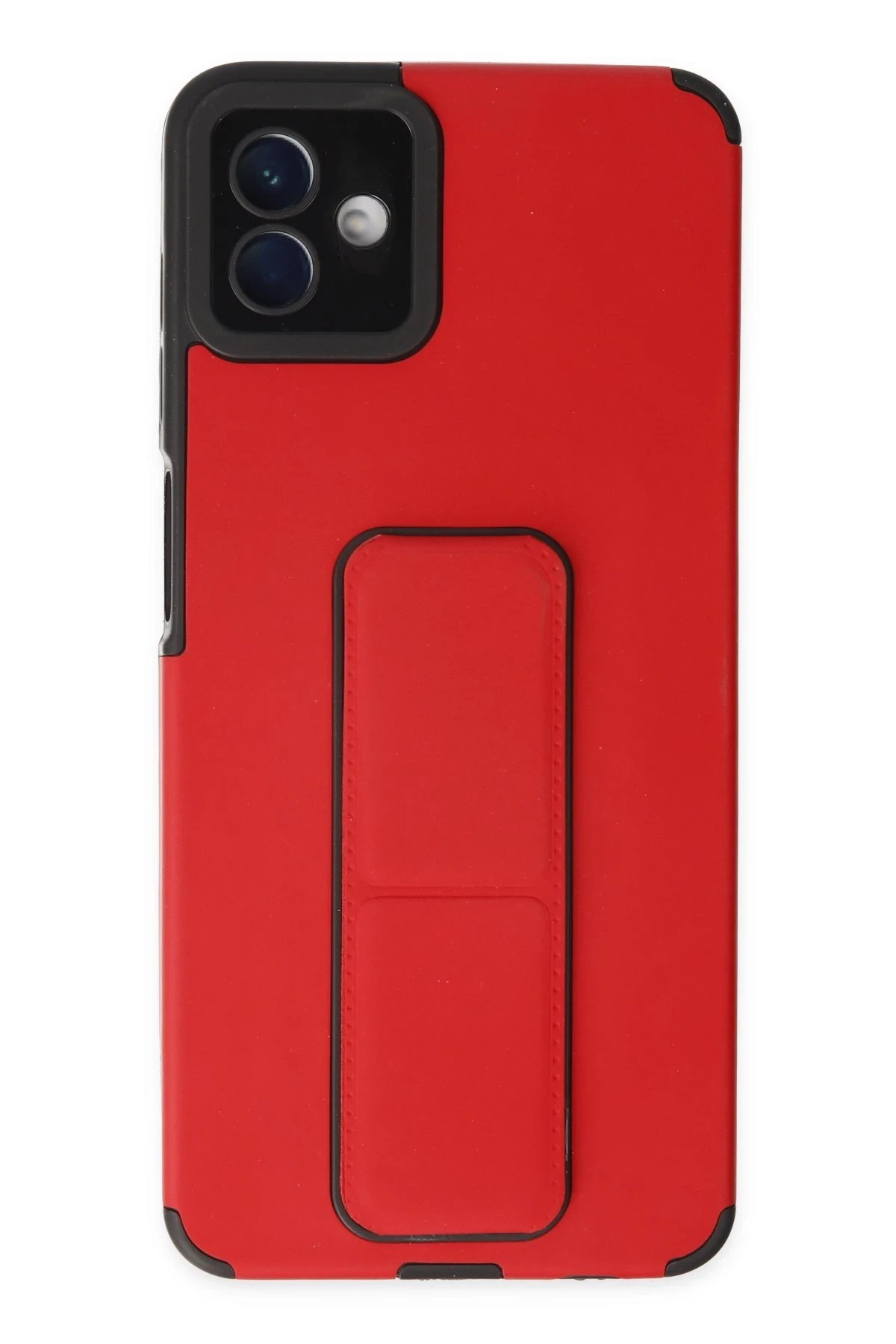 Samsung Galaxy A04 Kılıf Mega Standlı Silikon - Kırmızı-(5796)