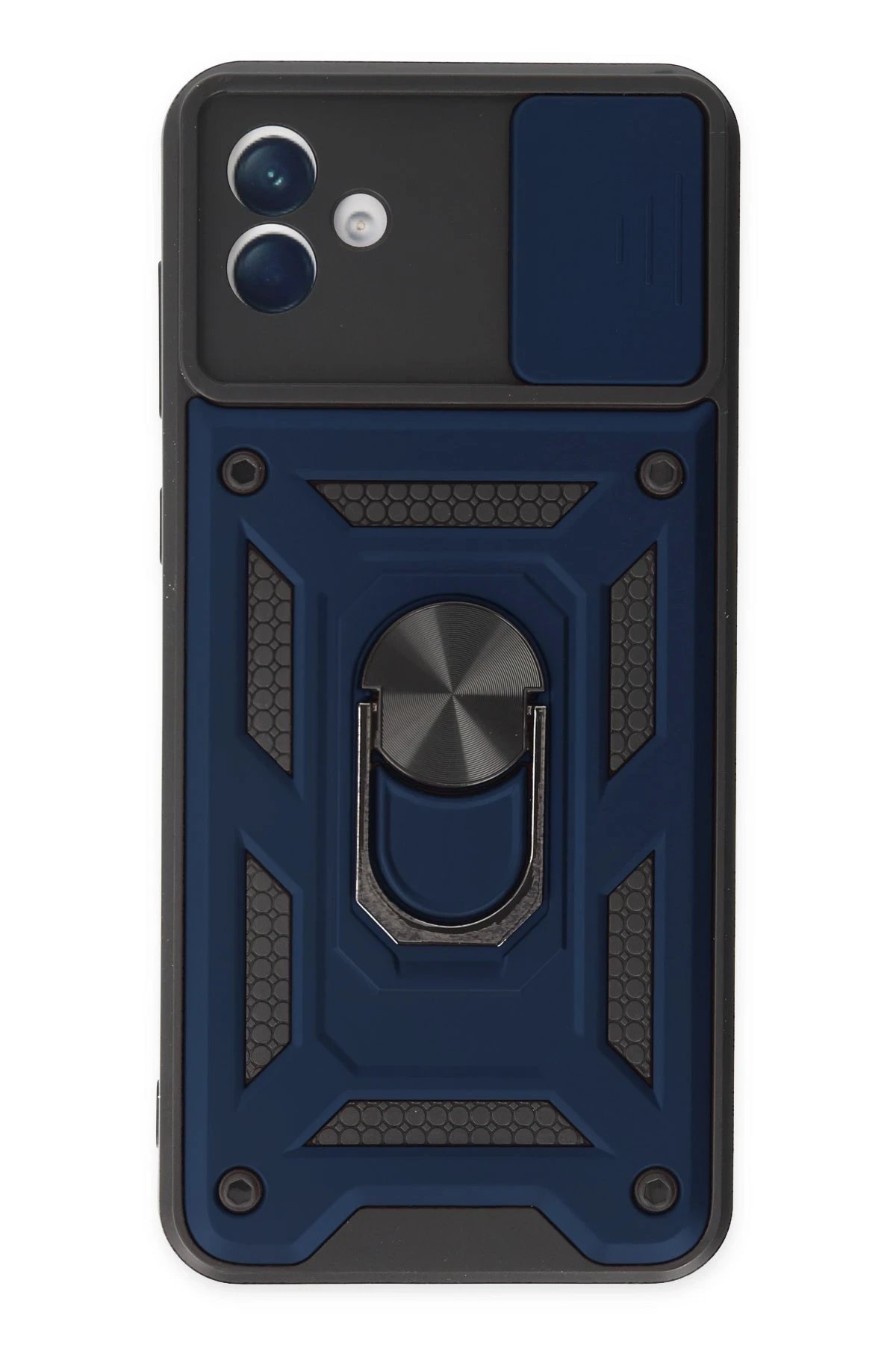 Samsung Galaxy A04 Kılıf Pars Lens Yüzüklü Silikon - Lacivert-(5796)