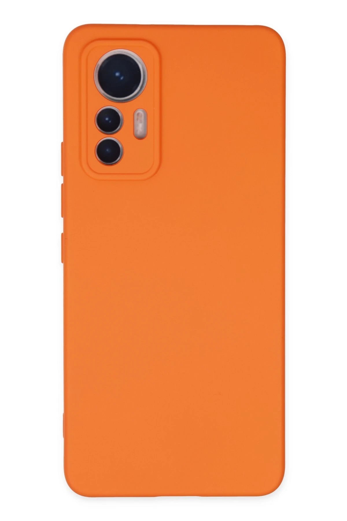 Xiaomi Mi 12 Lite Kılıf Nano içi Kadife Silikon - Turuncu-(5796)