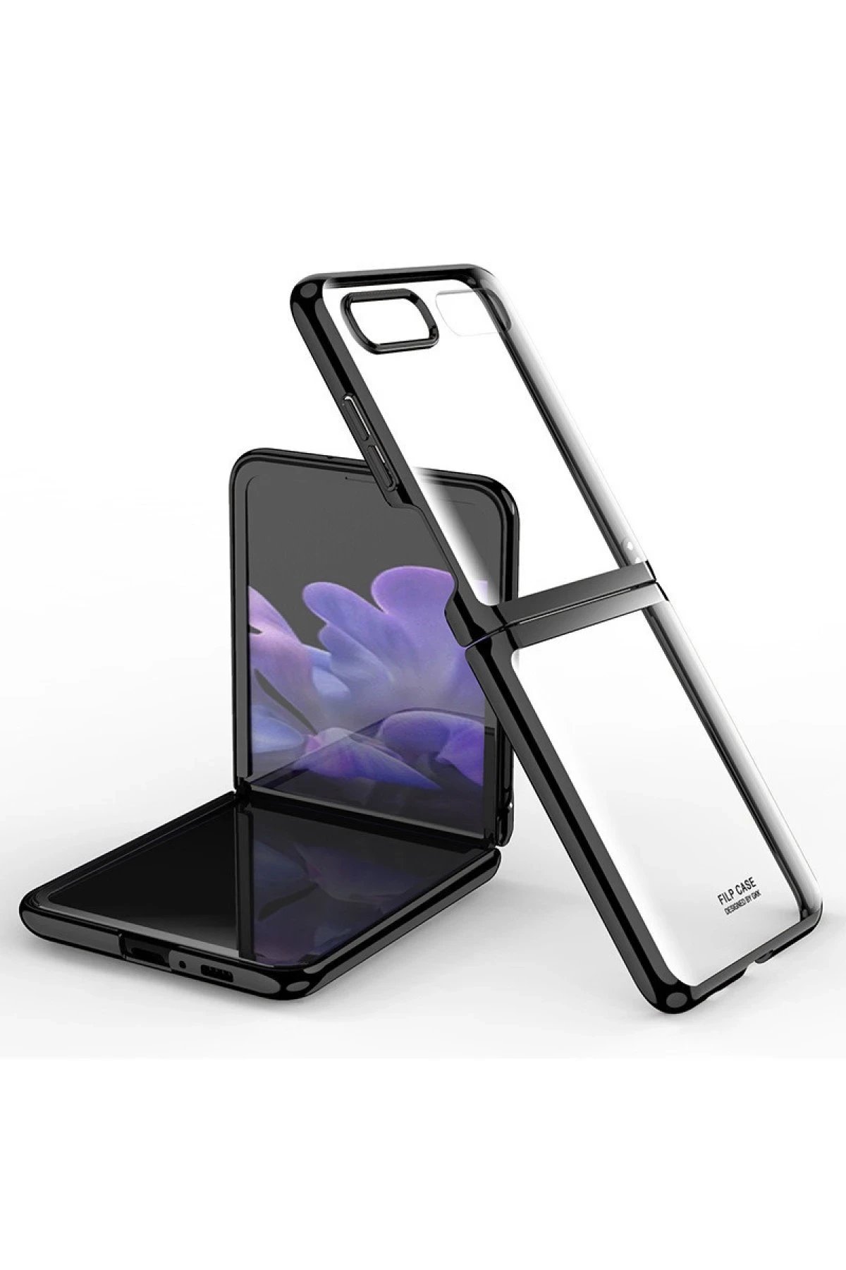 Samsung Galaxy Z Flip 4 Kılıf Fold Element Kapak - Siyah-(5796)