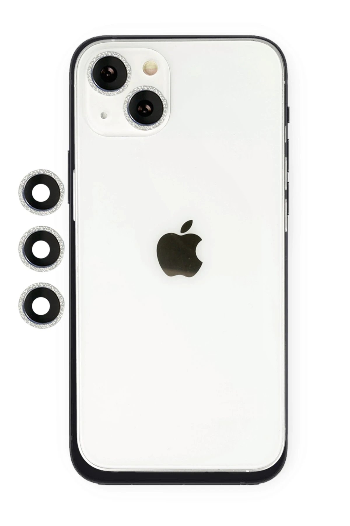 iPhone 14 Shine Kamera Lens - Gümüş-(5796)