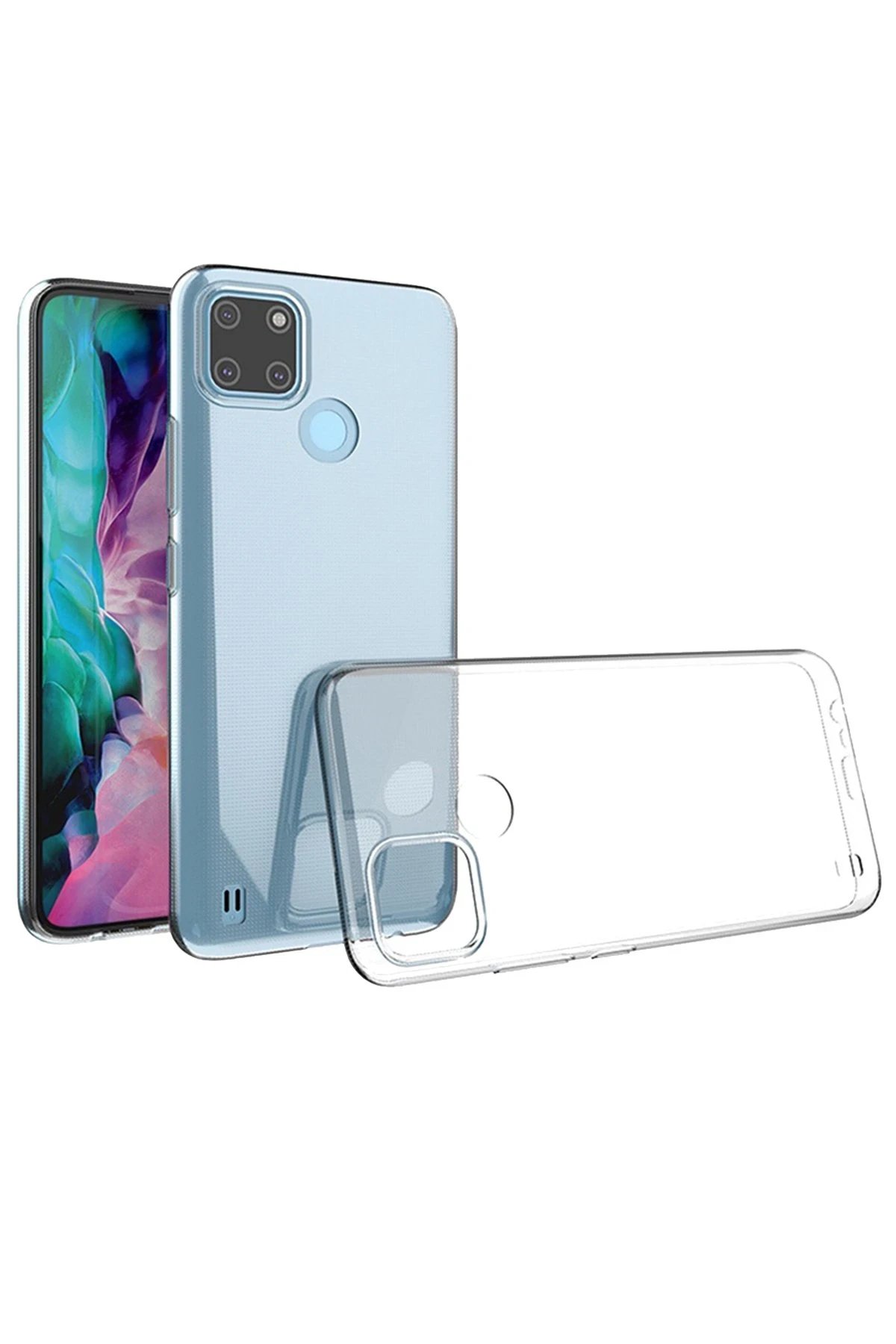 Realme C25Y Kılıf Lüx Şeffaf Silikon-(5796)