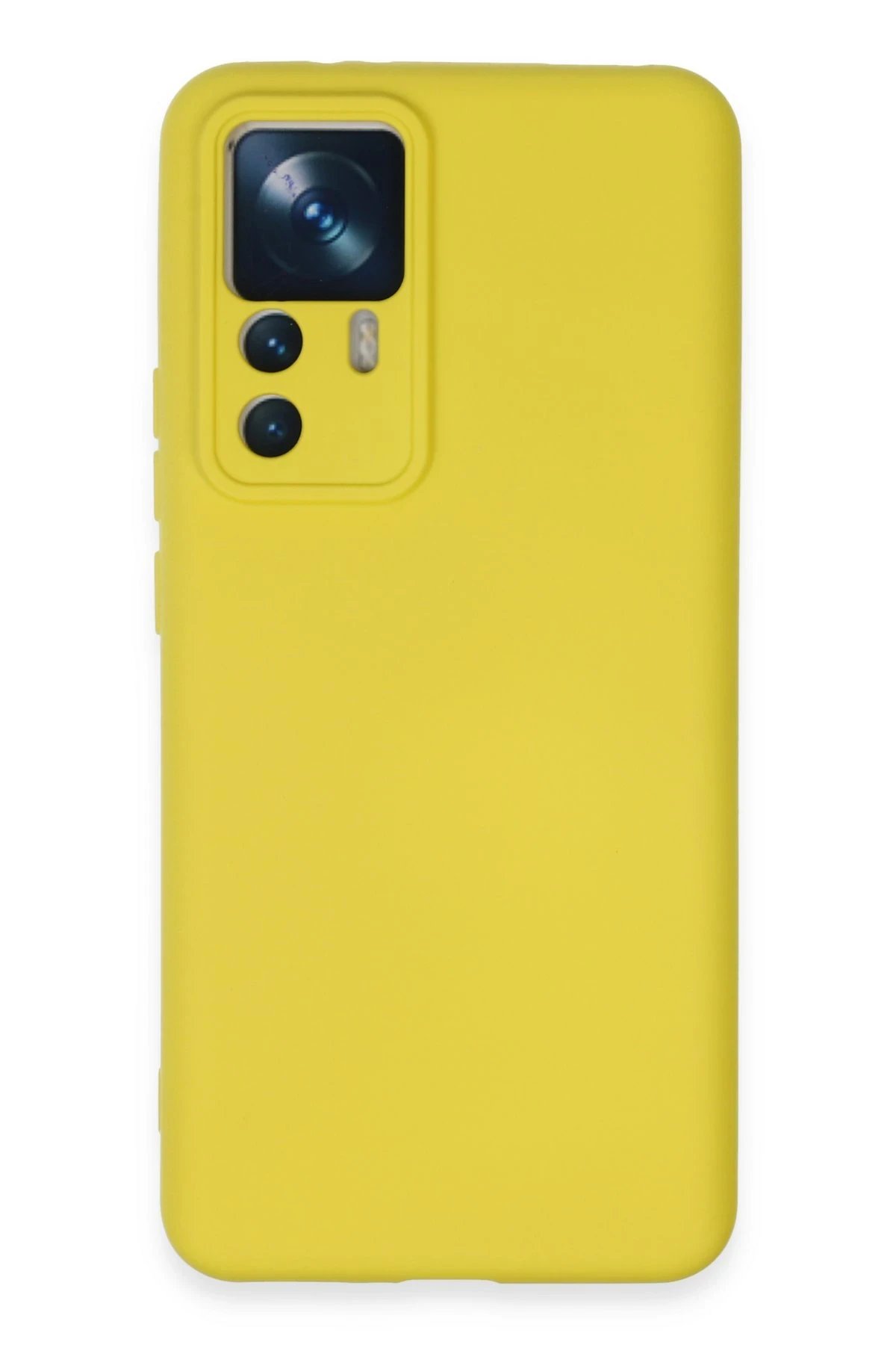 Xiaomi Mi 12T Pro Kılıf Nano içi Kadife Silikon - Sarı-(5796)