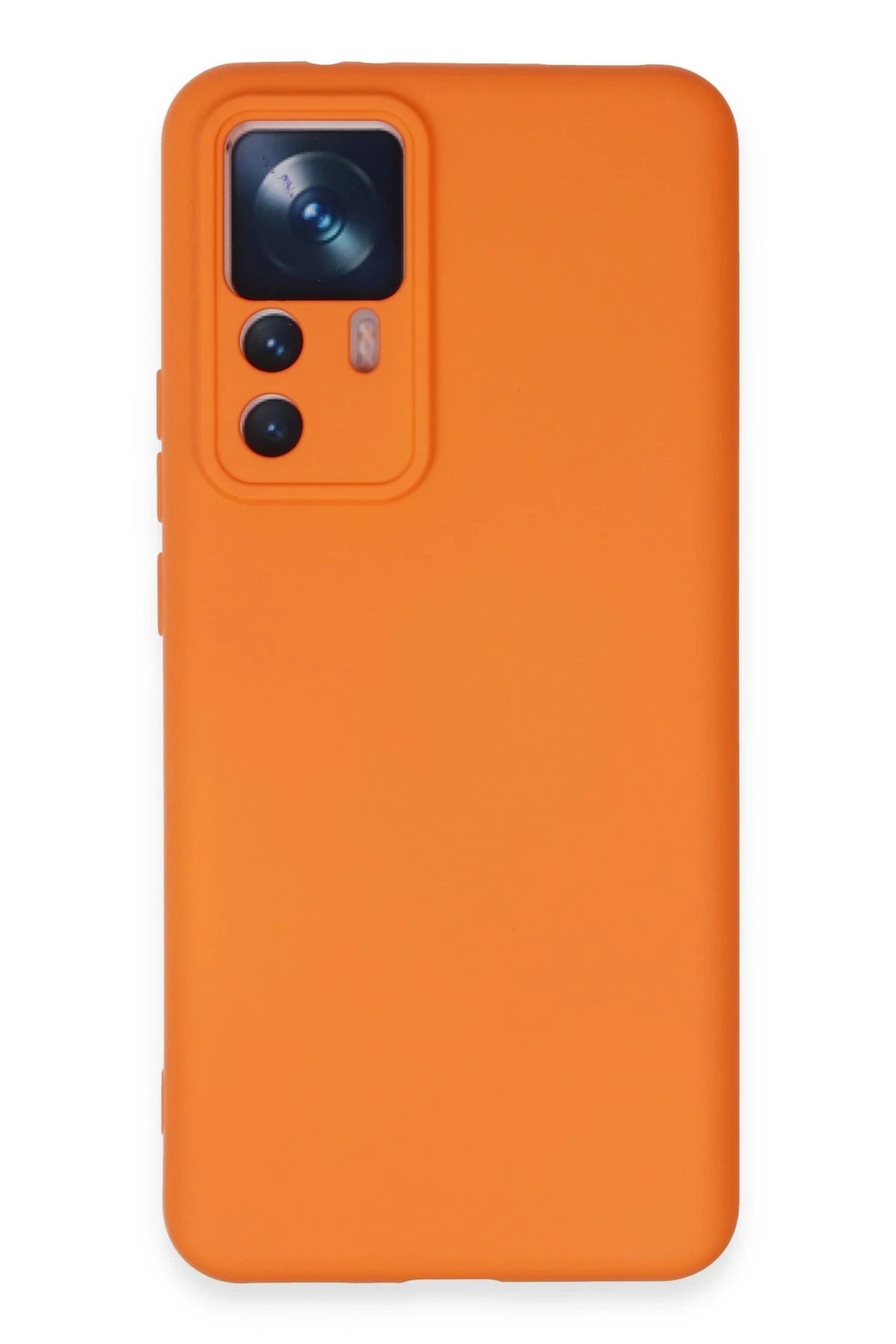 Xiaomi Mi 12T Pro Kılıf Nano içi Kadife Silikon - Turuncu-(5796)
