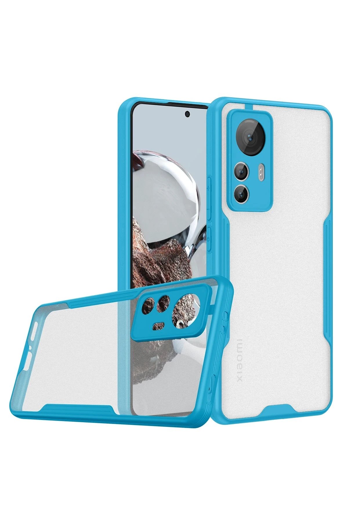 Xiaomi Mi 12T Kılıf Platin Silikon - Mavi-(5796)