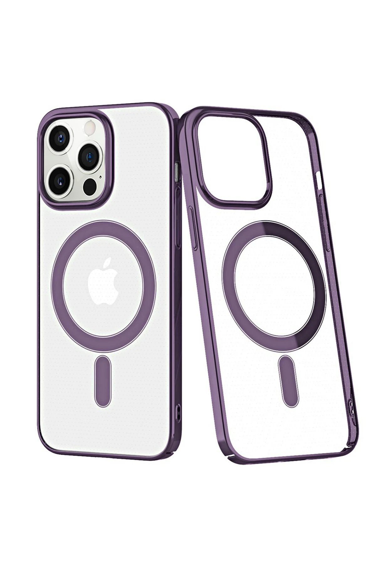 iPhone 13 Pro Max Kılıf Element Magneticsafe Sert Kapak - Derin Mor-(5796)