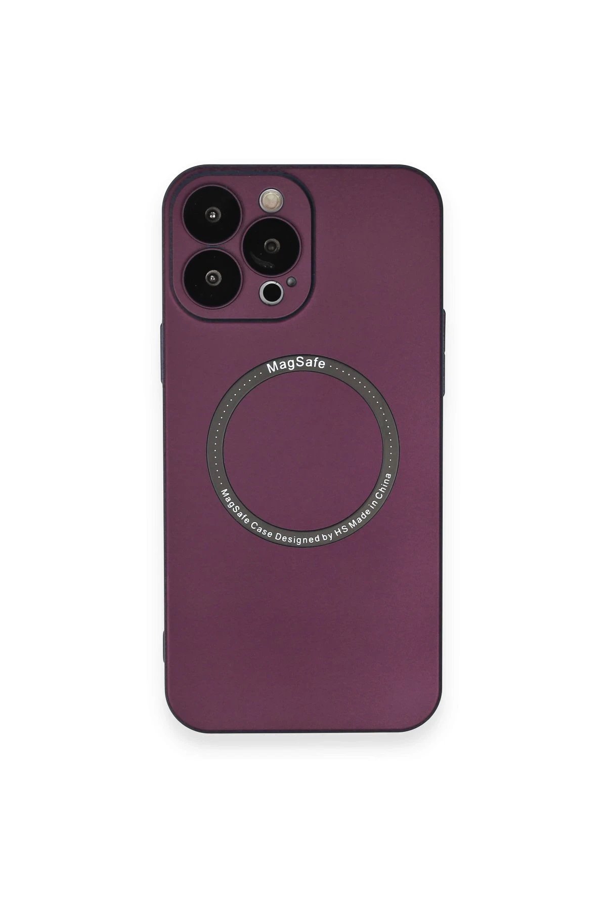 iPhone 13 Pro Kılıf Jack Magneticsafe Lens Silikon - Mürdüm-(5796)